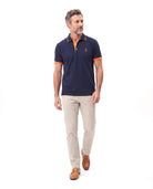 Katoenen Polo Slim Fit met Korte Mouw Heren