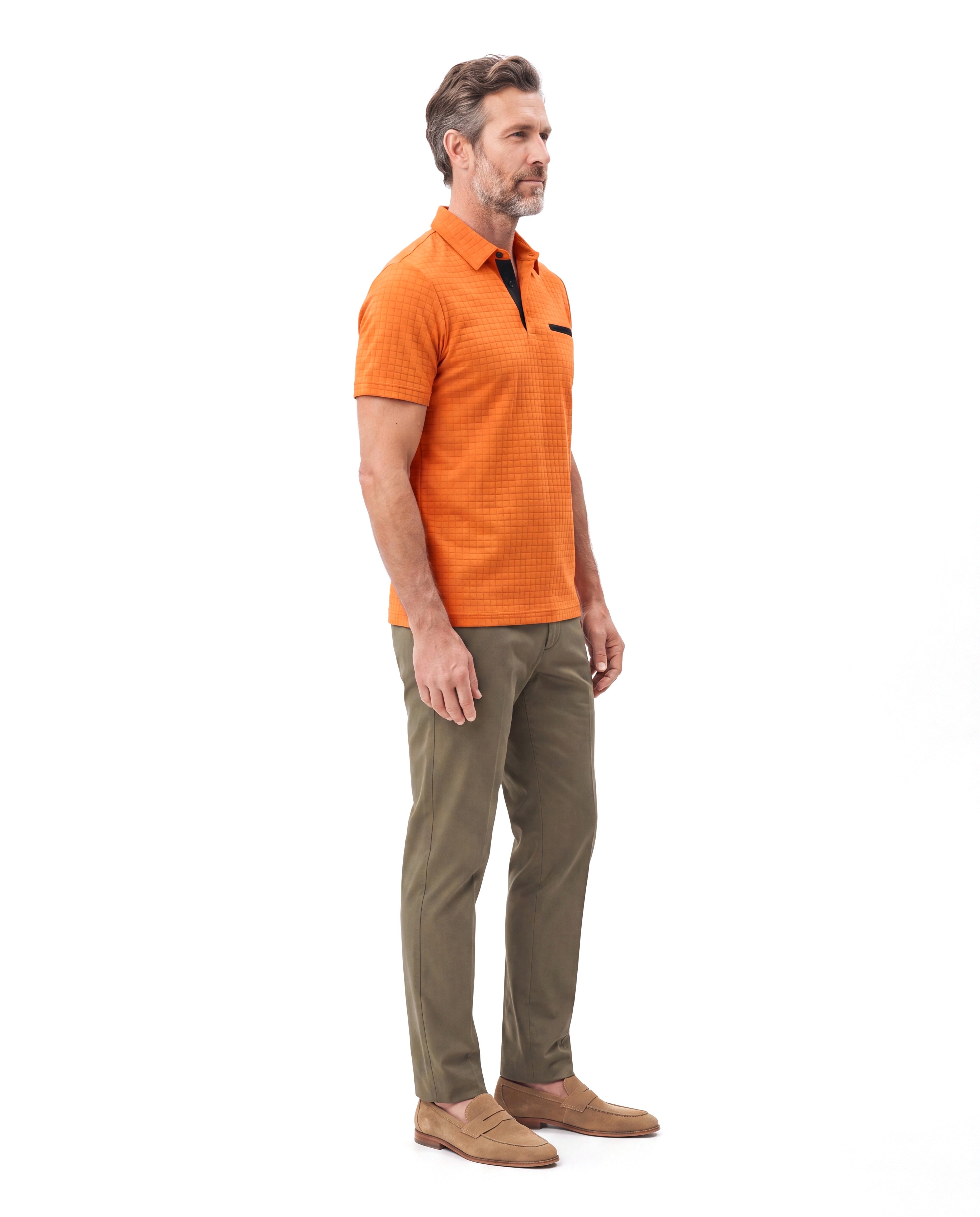 Piqué polo met platte kraagafwerking Heren