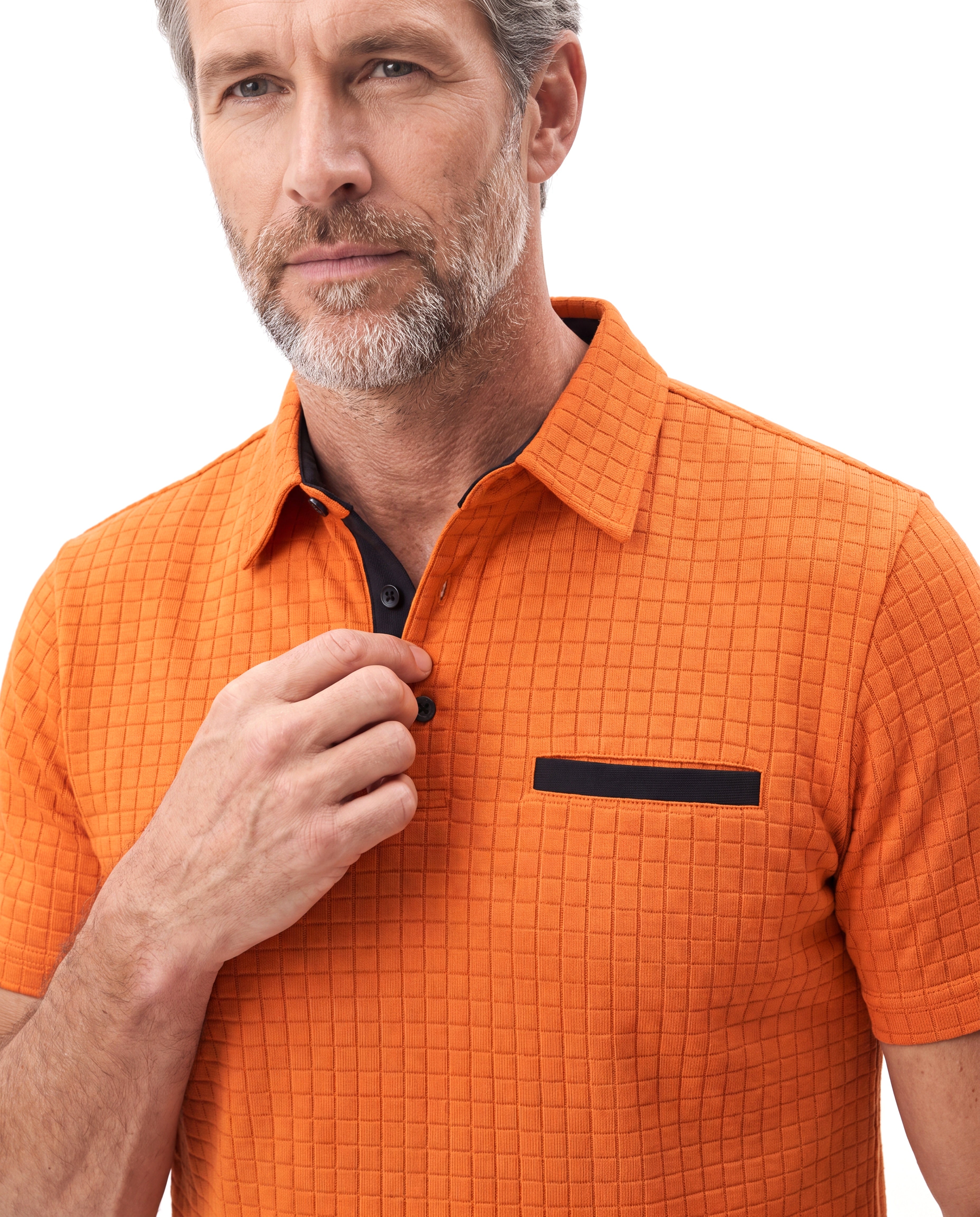 Piqué polo met platte kraagafwerking Heren
