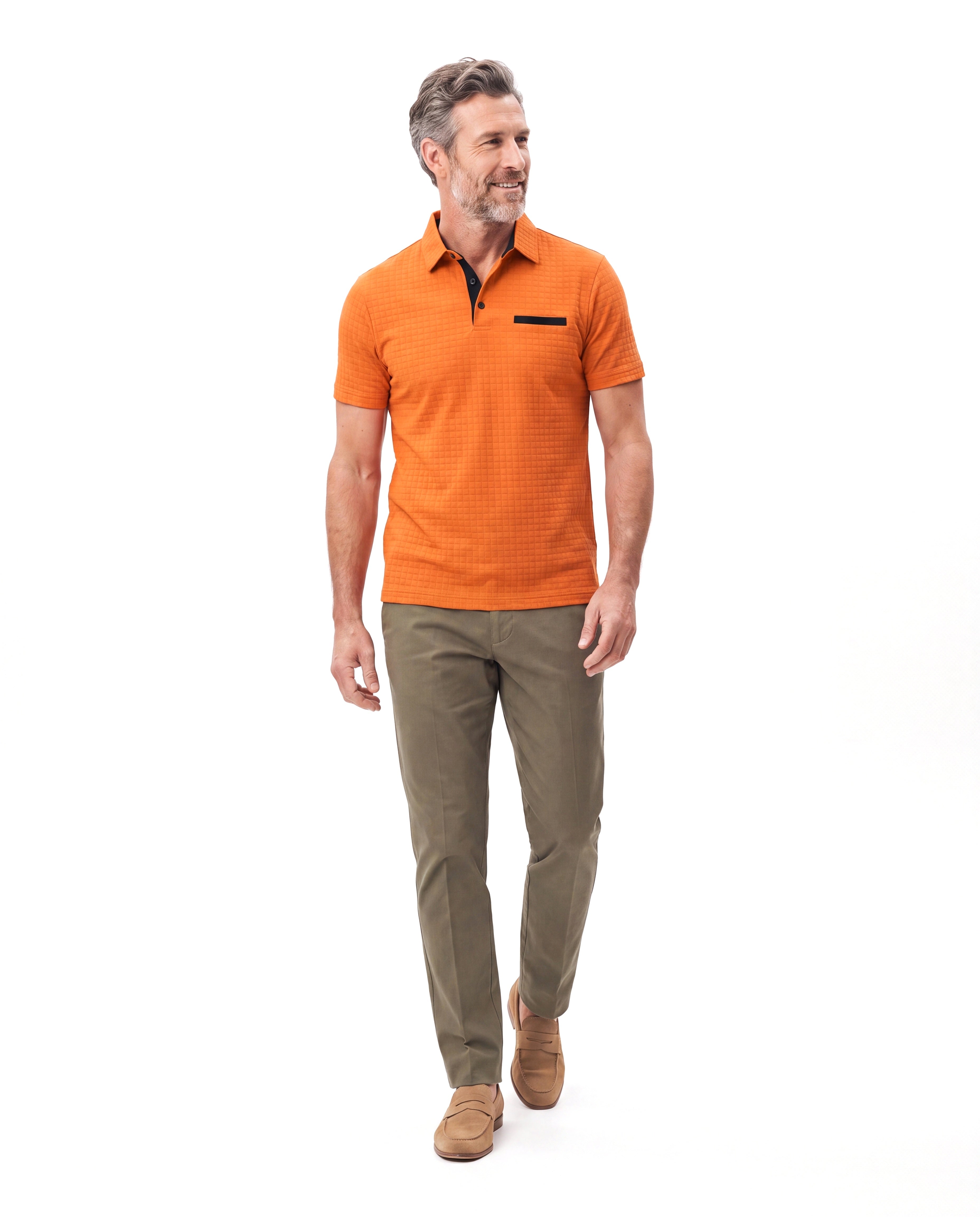 Piqué polo met platte kraagafwerking Heren
