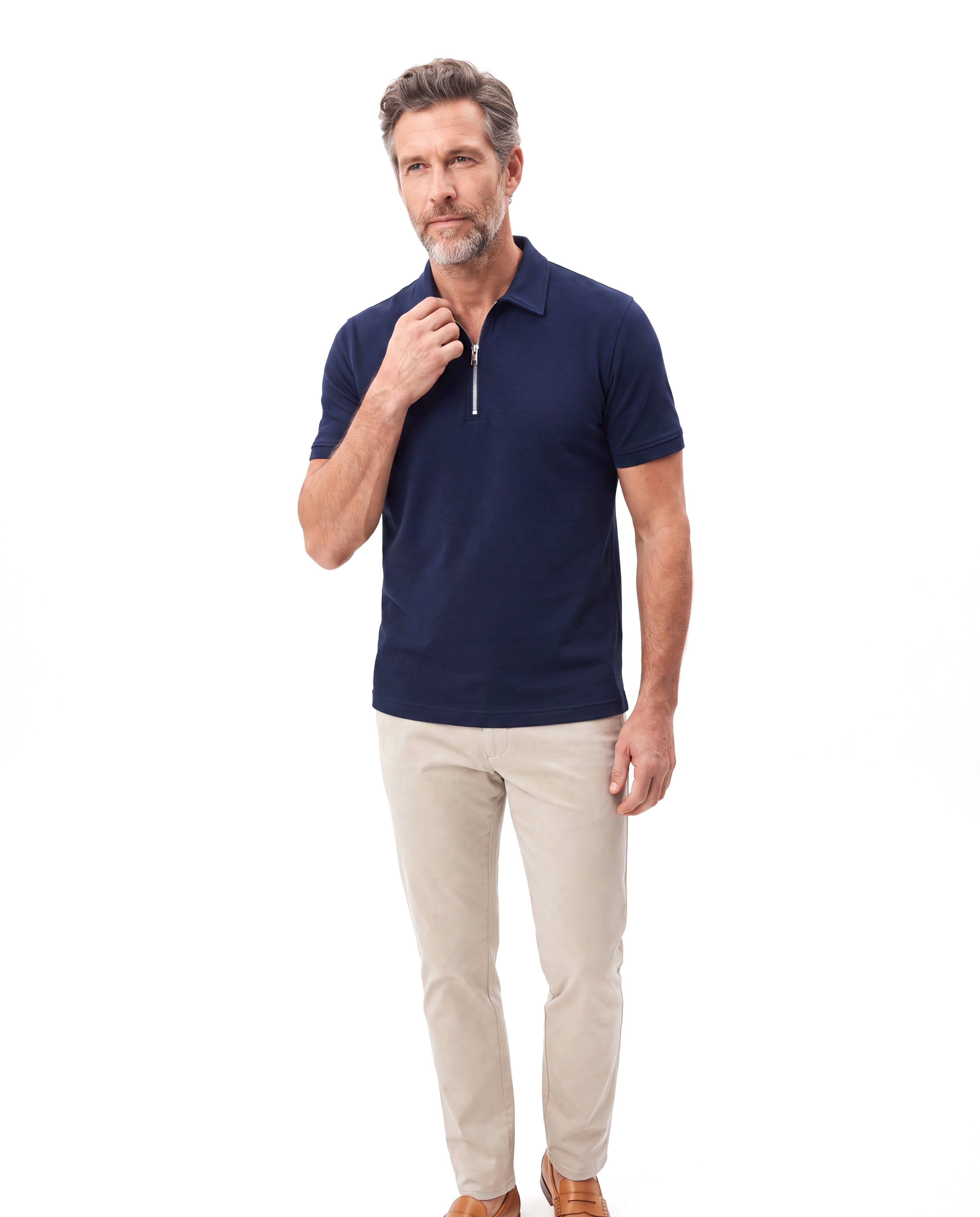 Luxe polo met ritssluiting Heren