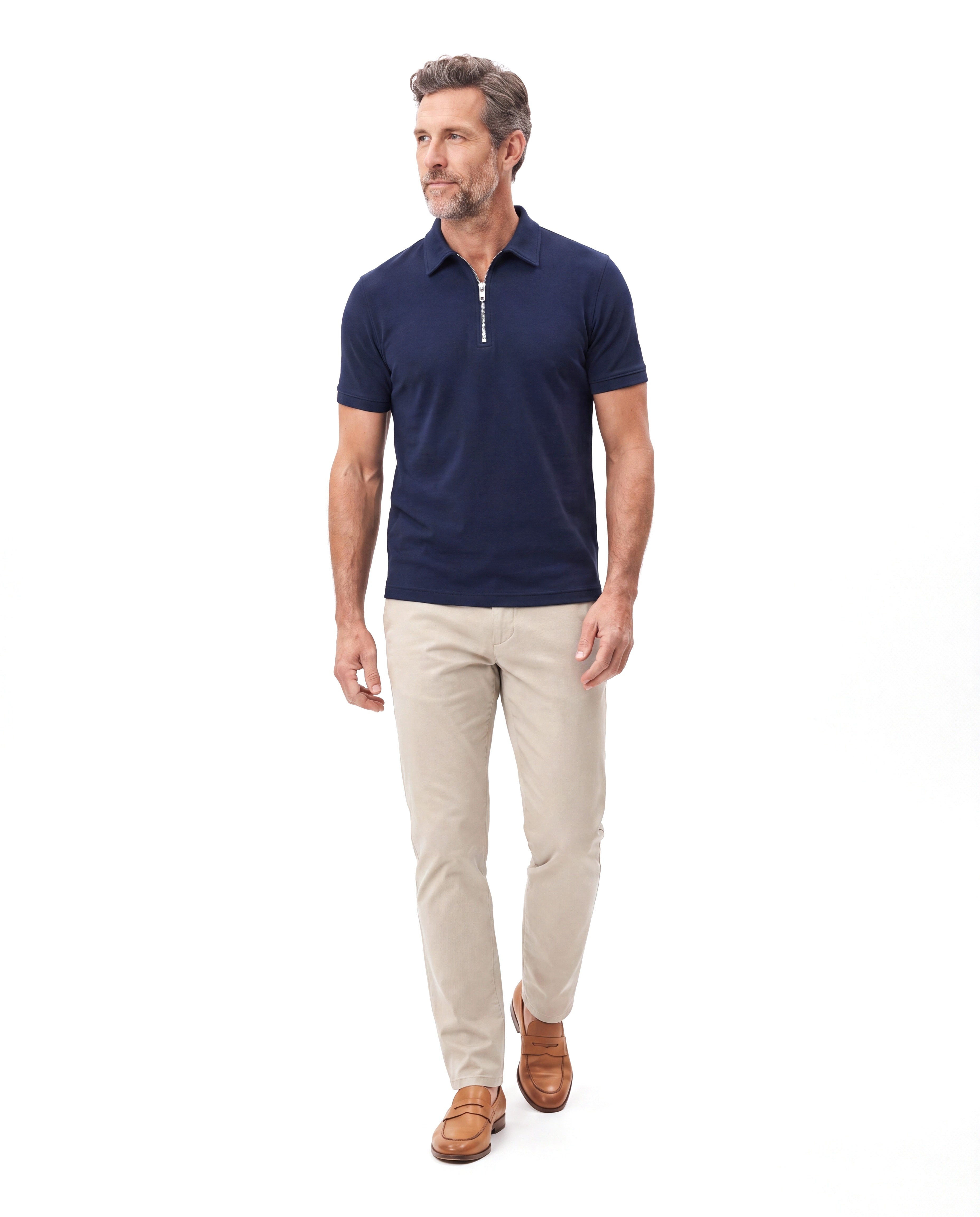 Luxe polo met ritssluiting Heren