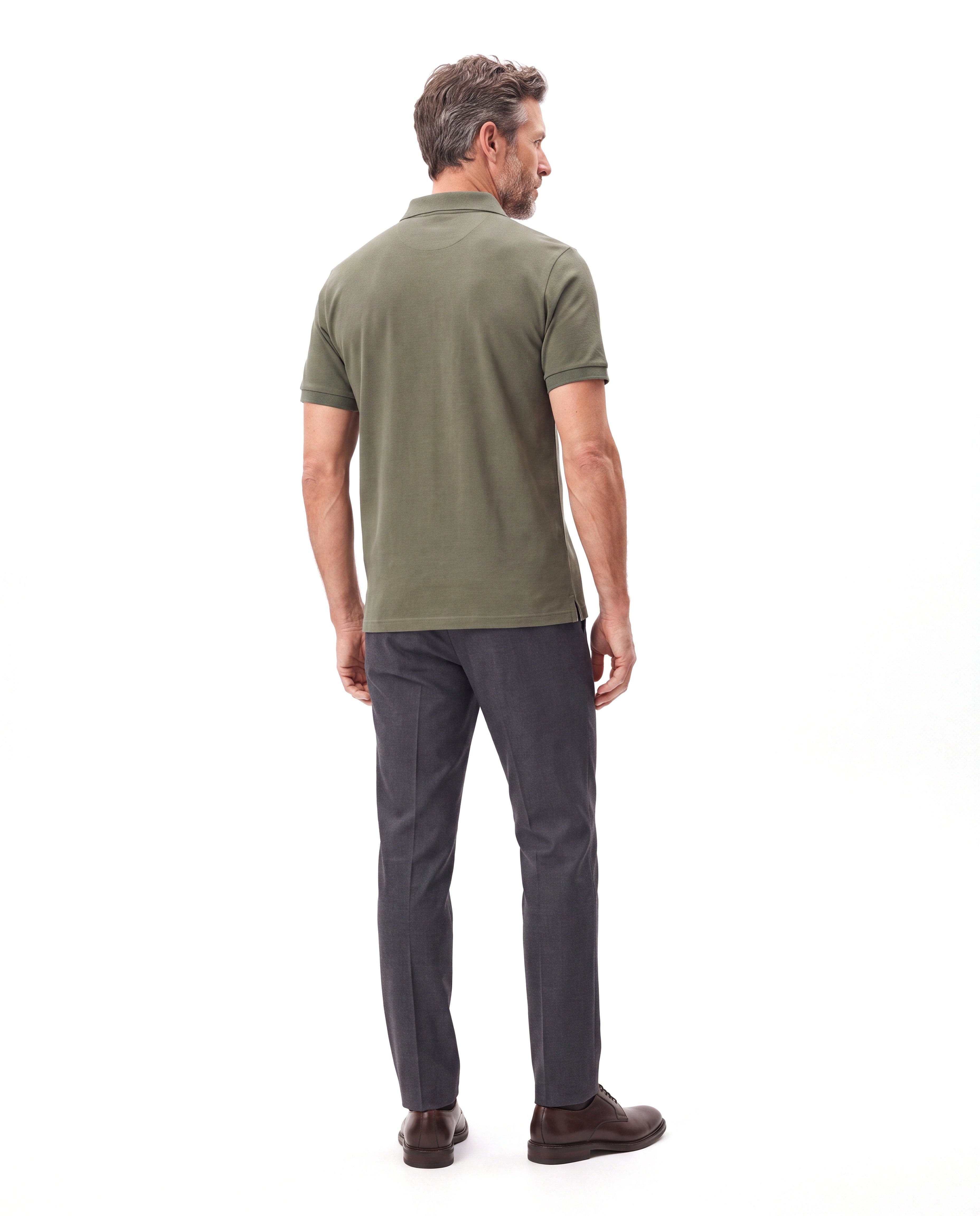 Piqué polo met contrastbies Heren