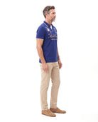 Katoenen polo met printdetail Heren