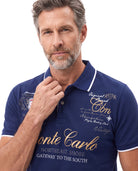 Katoenen polo met printdetail Heren