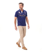 Katoenen polo met printdetail Heren
