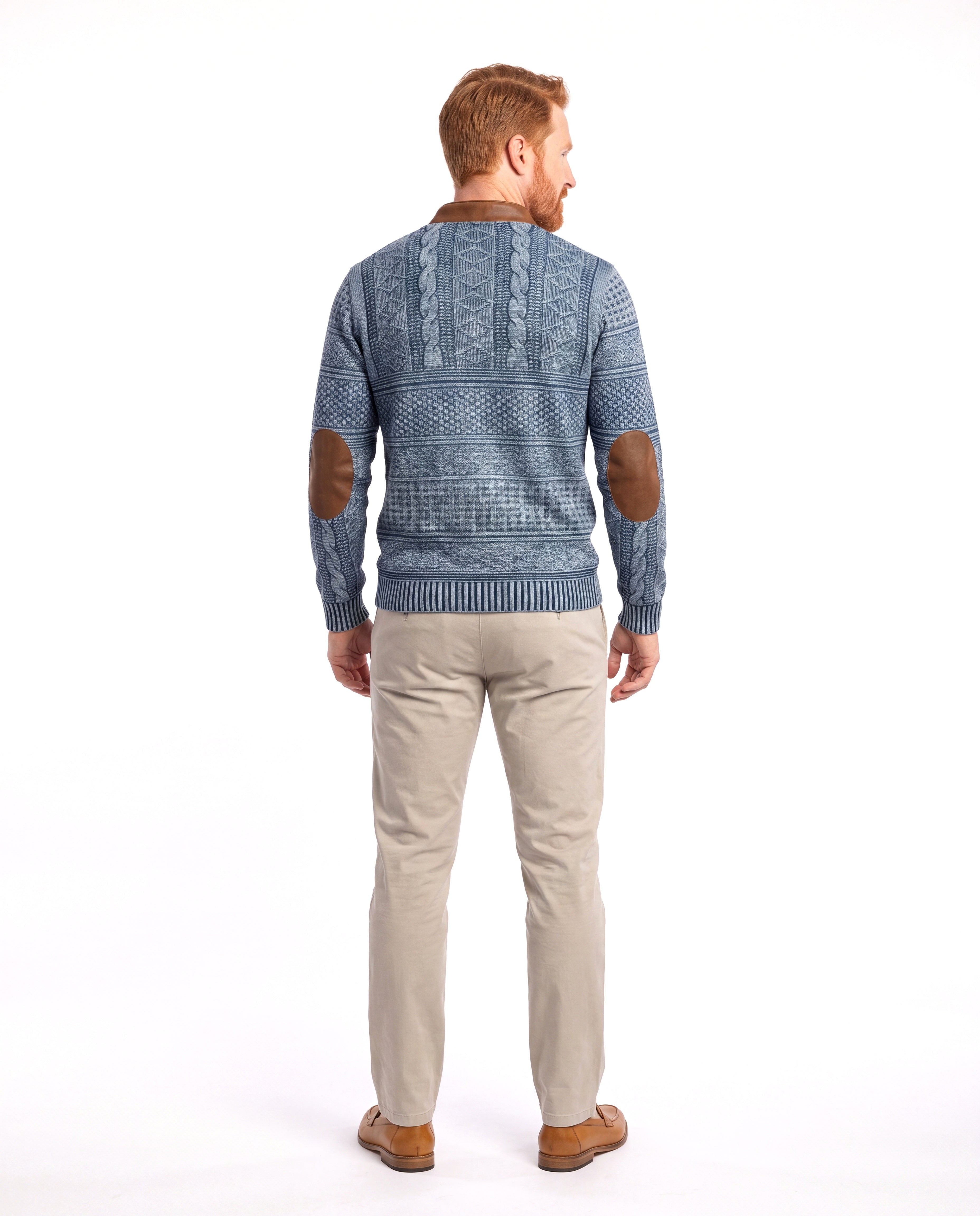 Fijngebreide sweater met halfzip detail Heren