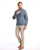 Fijngebreide sweater met halfzip detail Heren