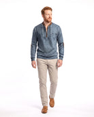 Fijngebreide sweater met halfzip detail Heren