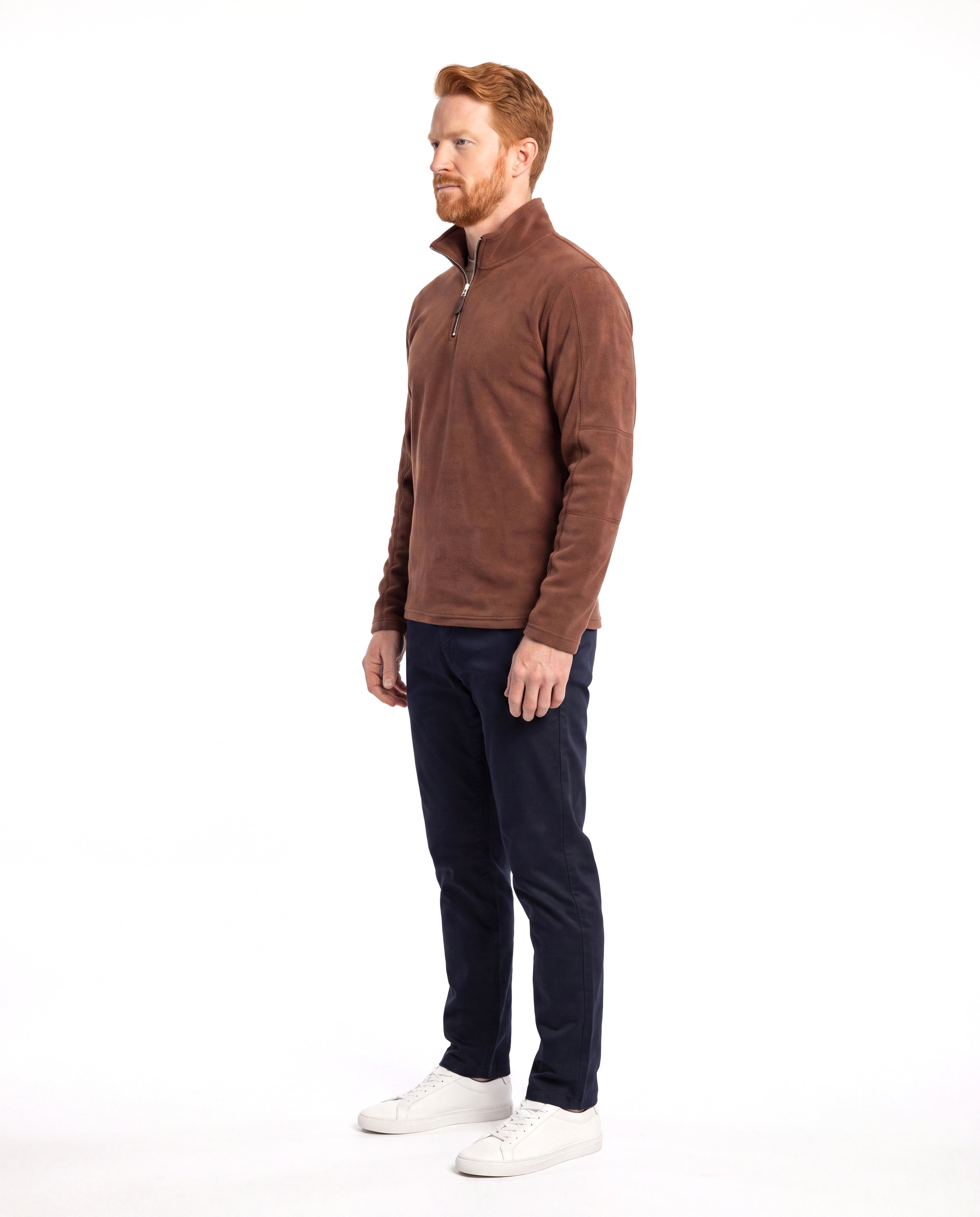 Fleece trui met halfzip Heren