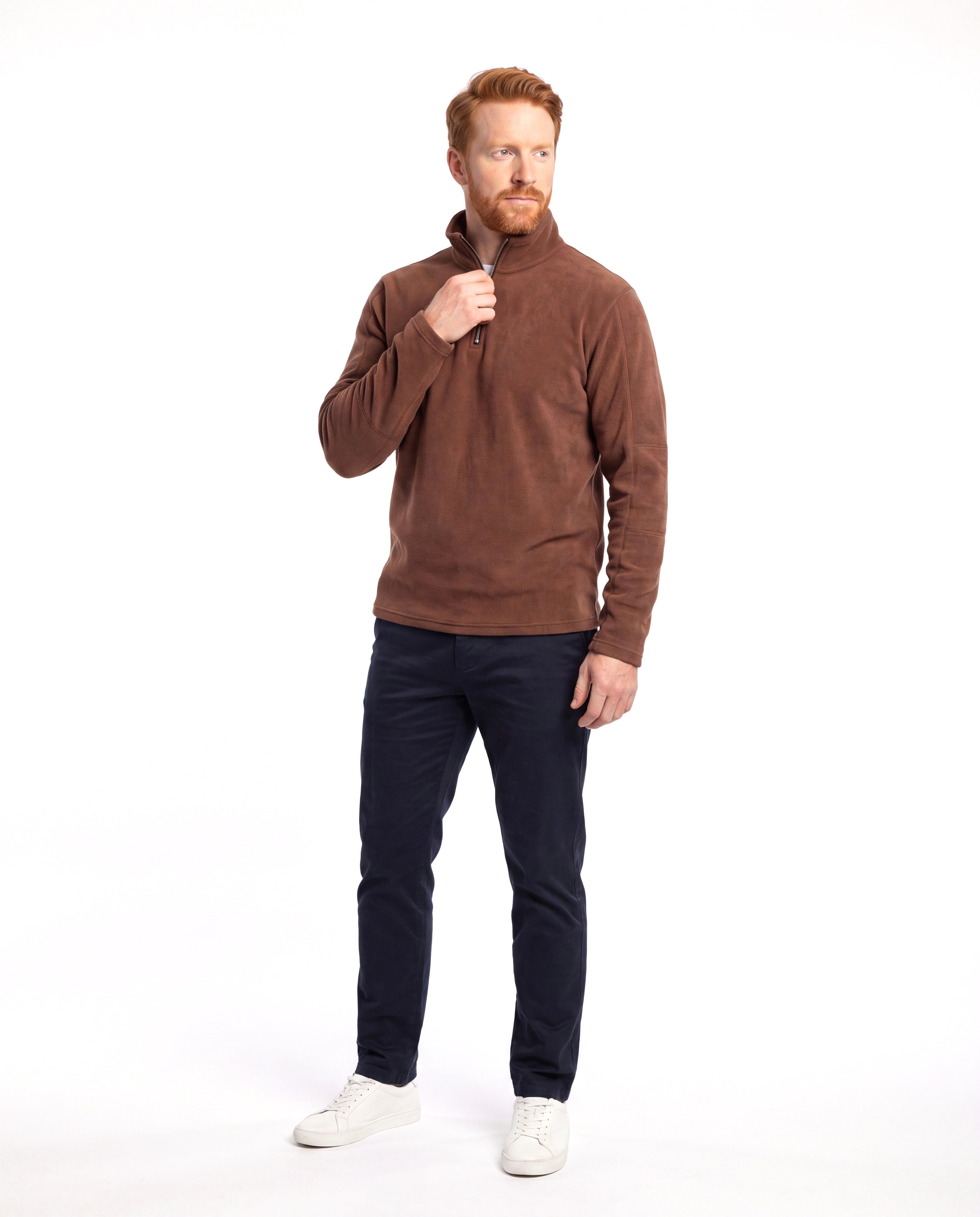 Fleece trui met halfzip Heren