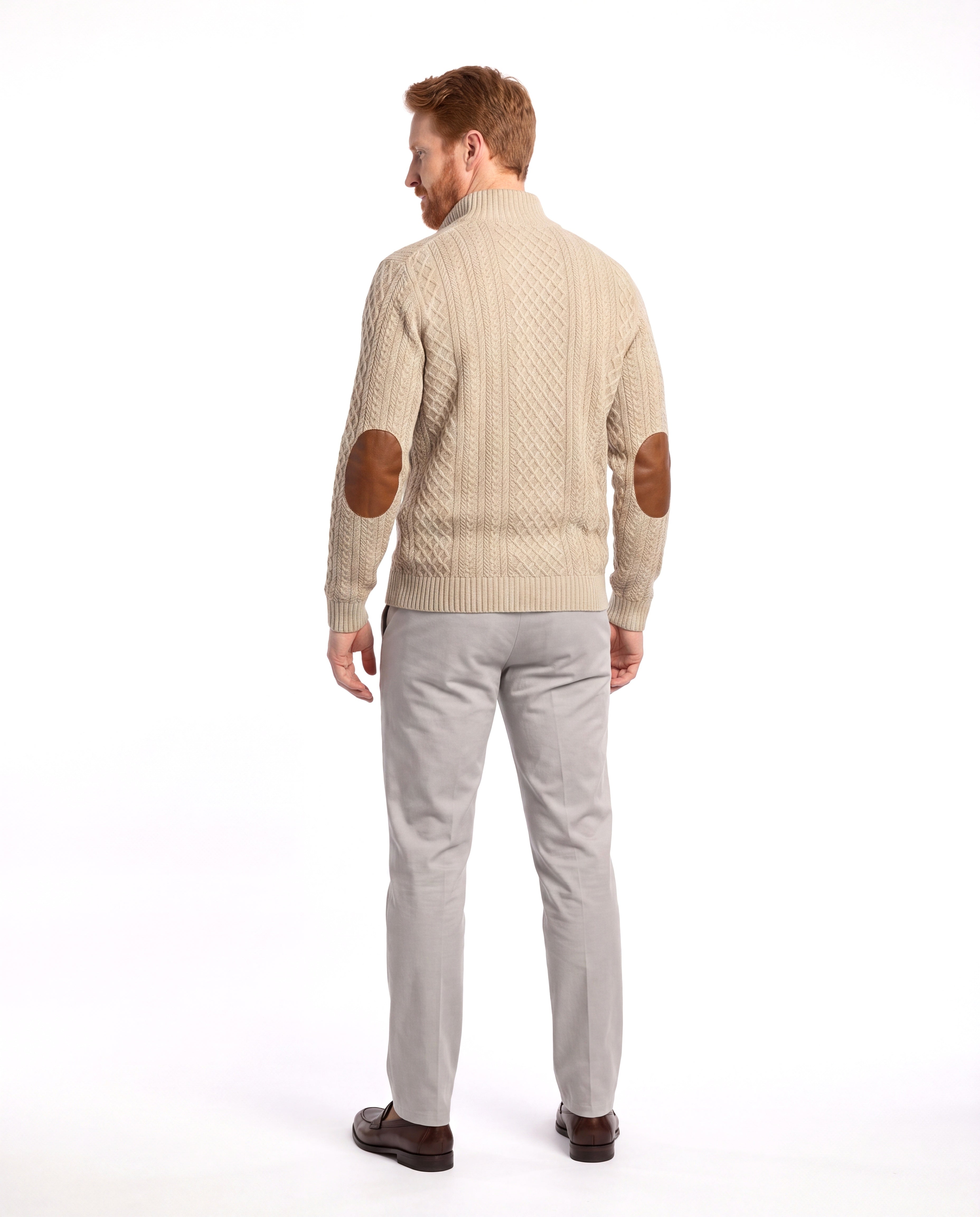 Gebreide winterpullover met verhoogde boord Heren