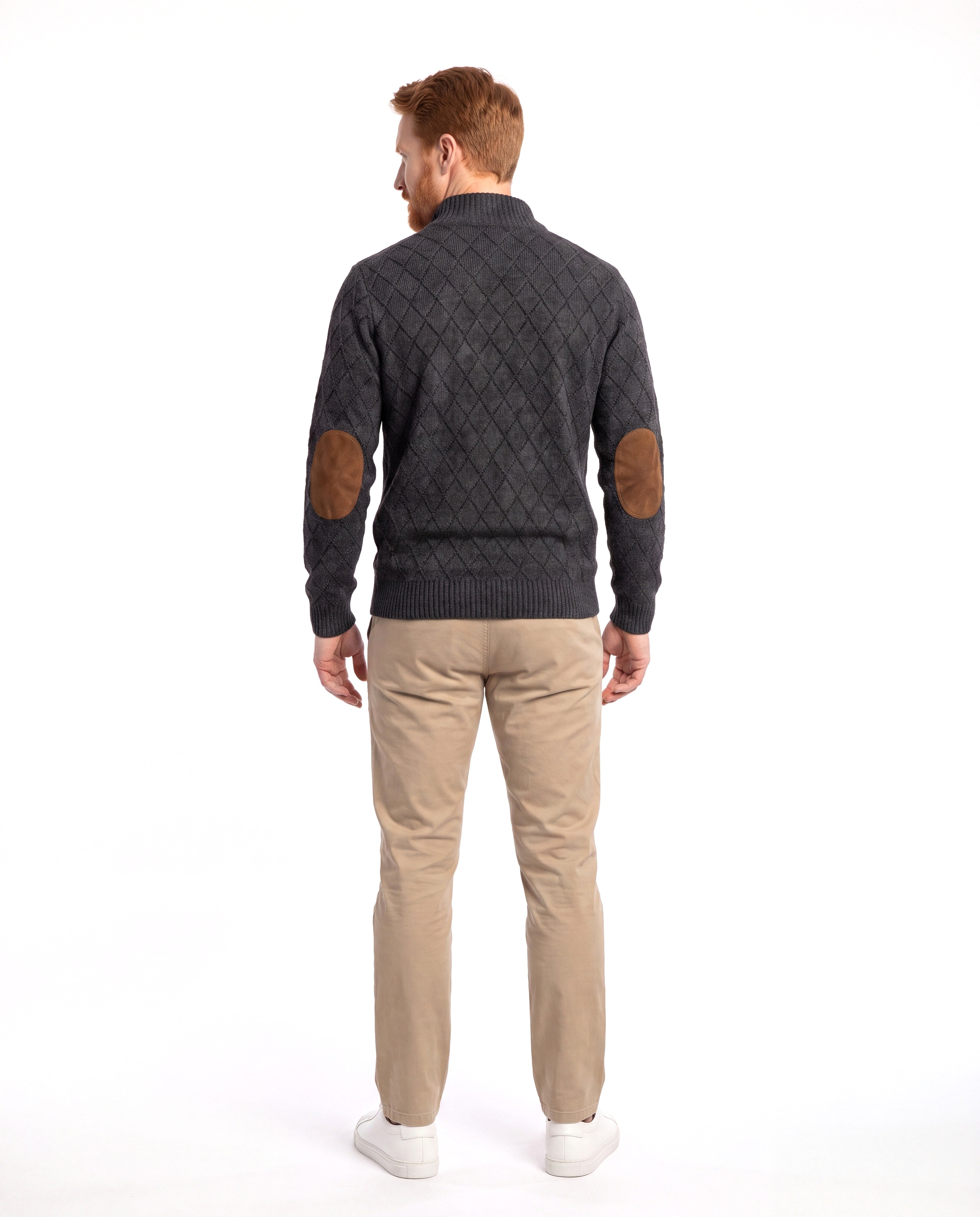 Gebreide trui met warme fleece voering Heren