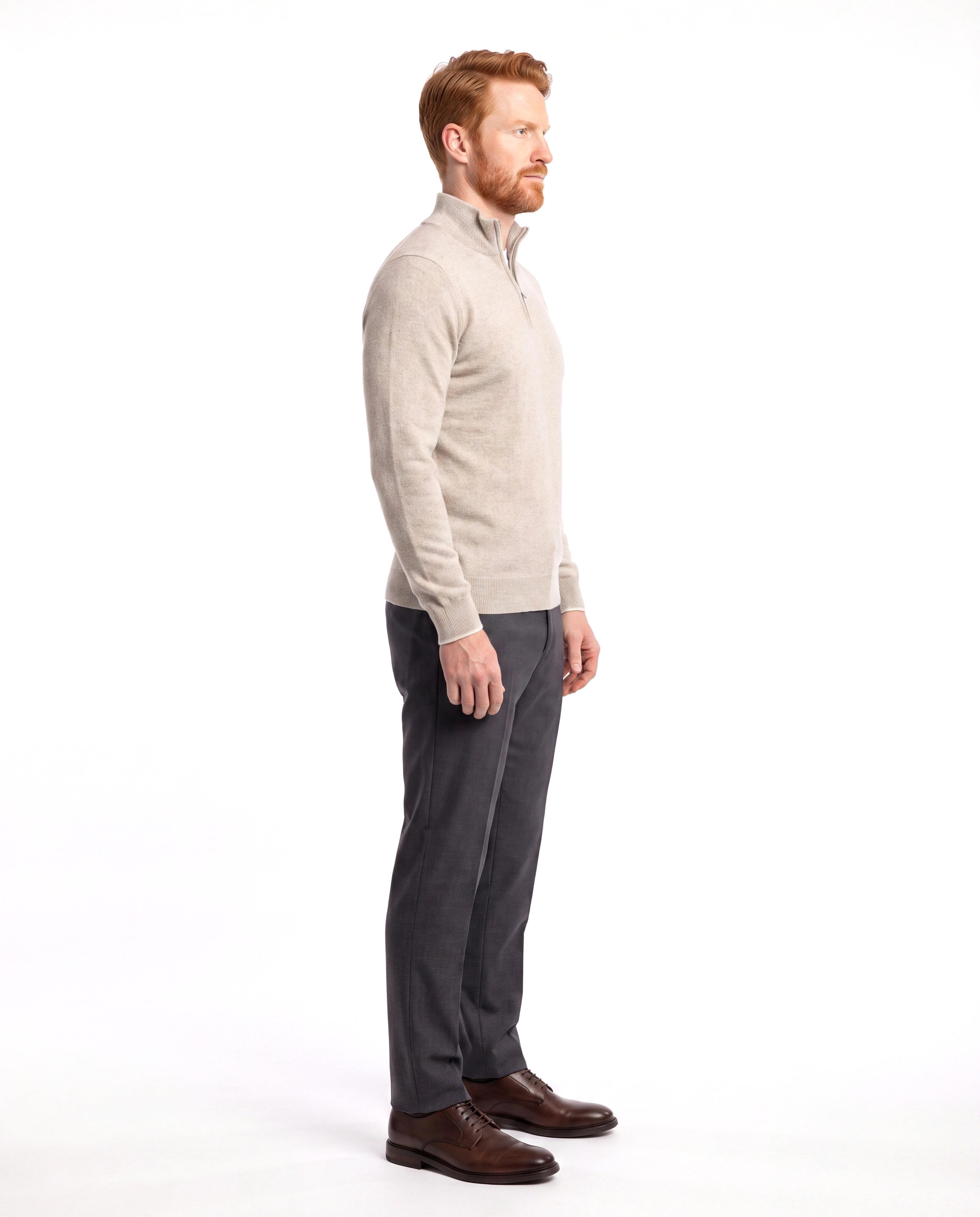 Fijngebreide trui met halfzip Heren