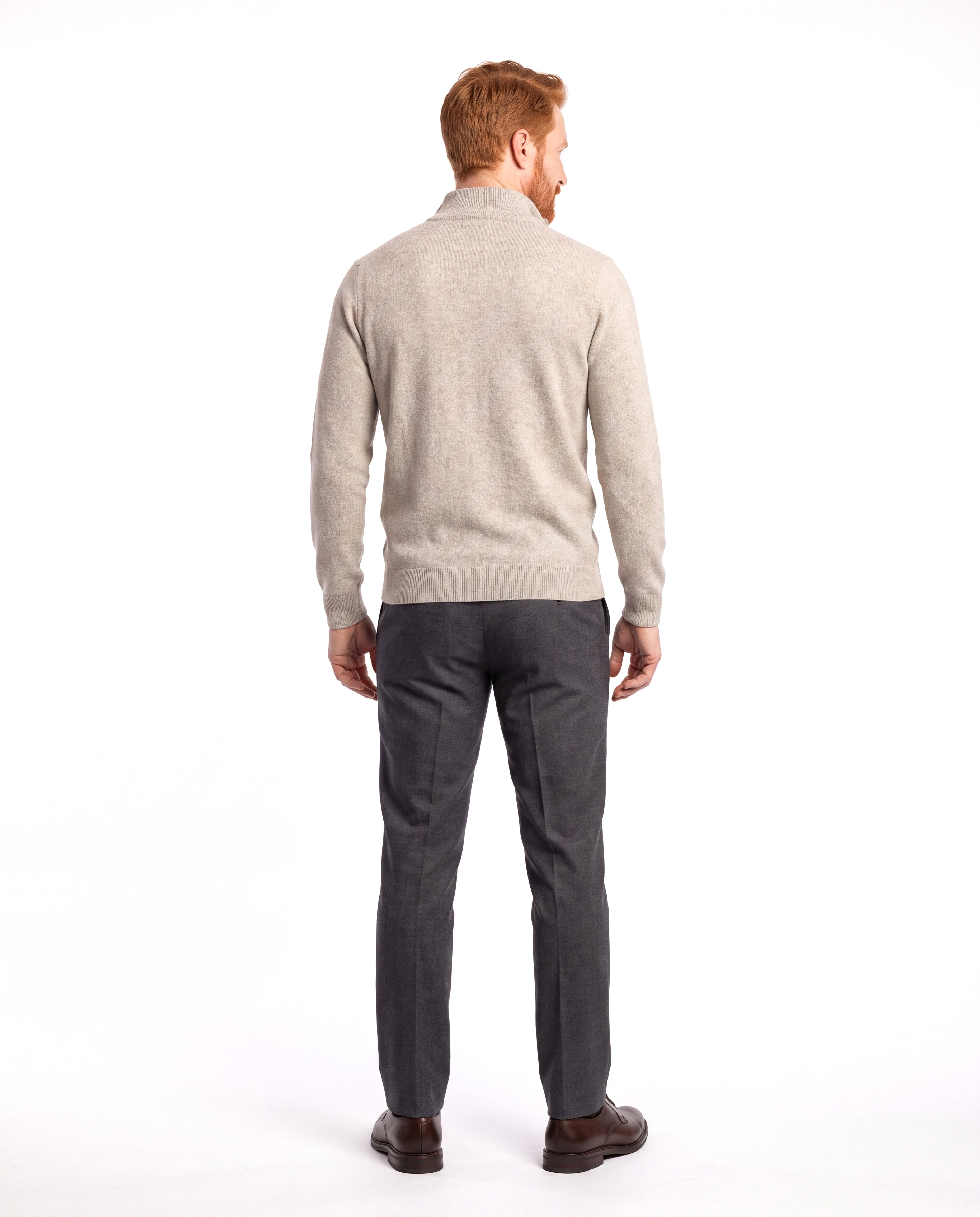 Fijngebreide trui met halfzip Heren