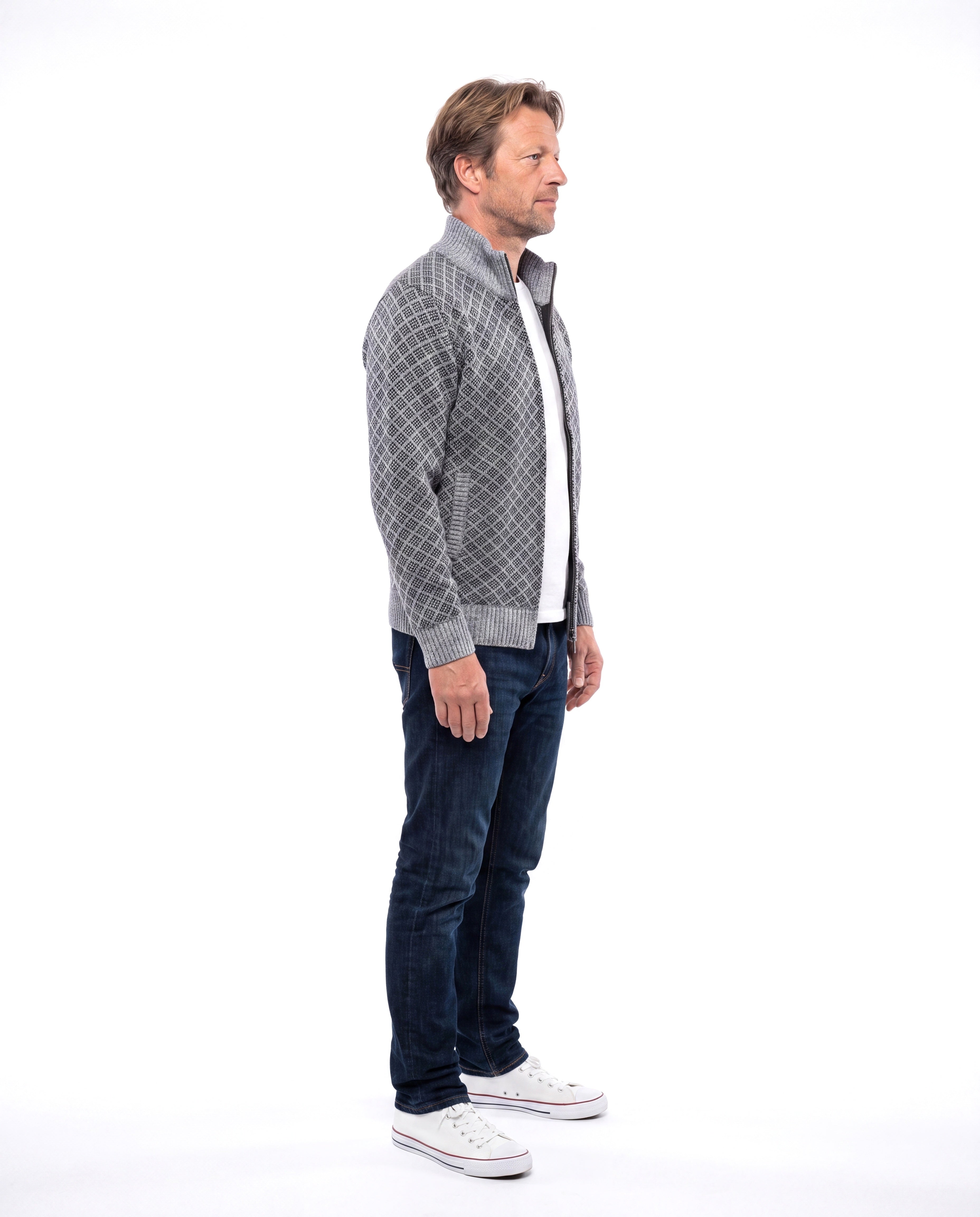 Gebreid vest met kraagsluiting Heren