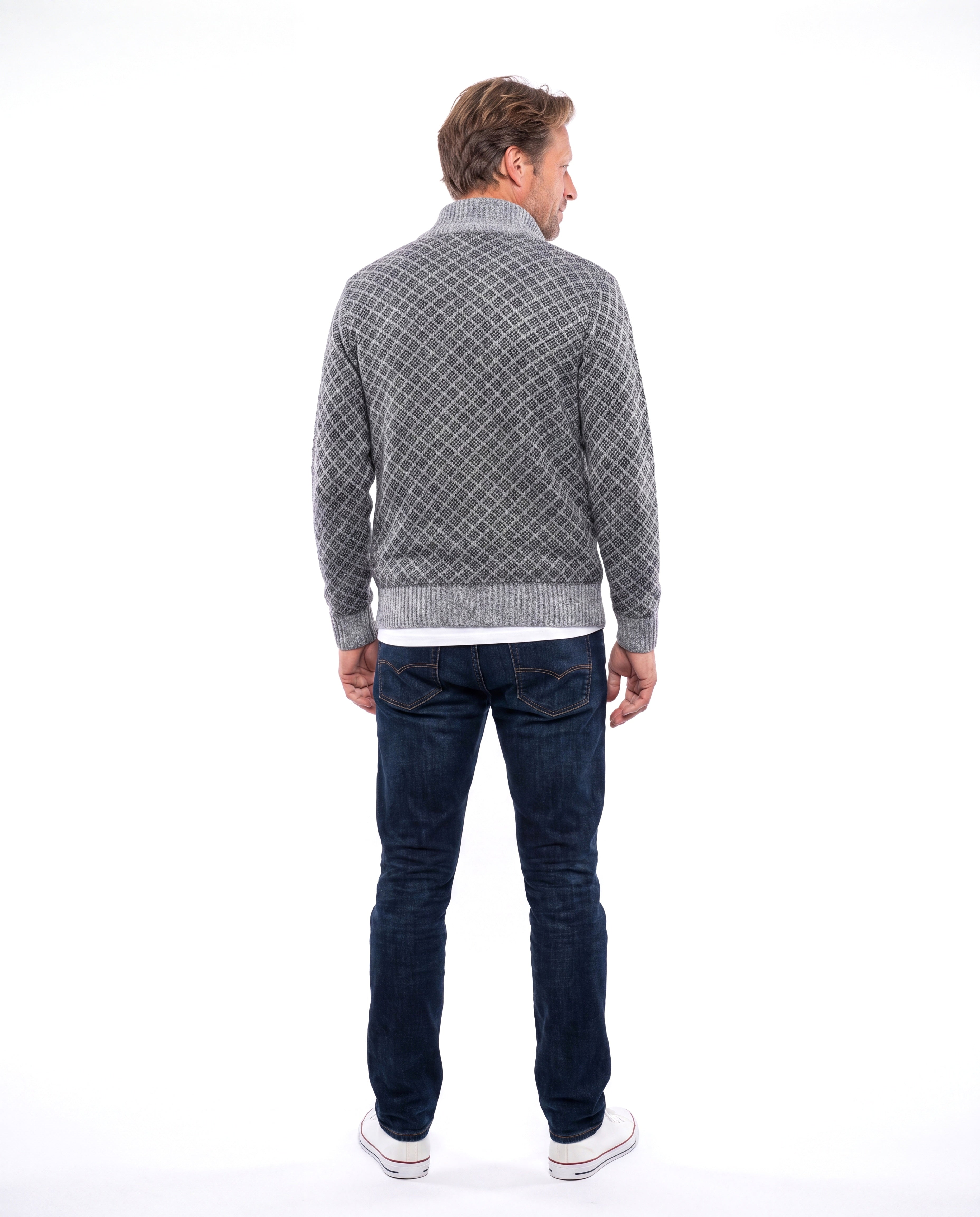 Gebreid vest met kraagsluiting Heren