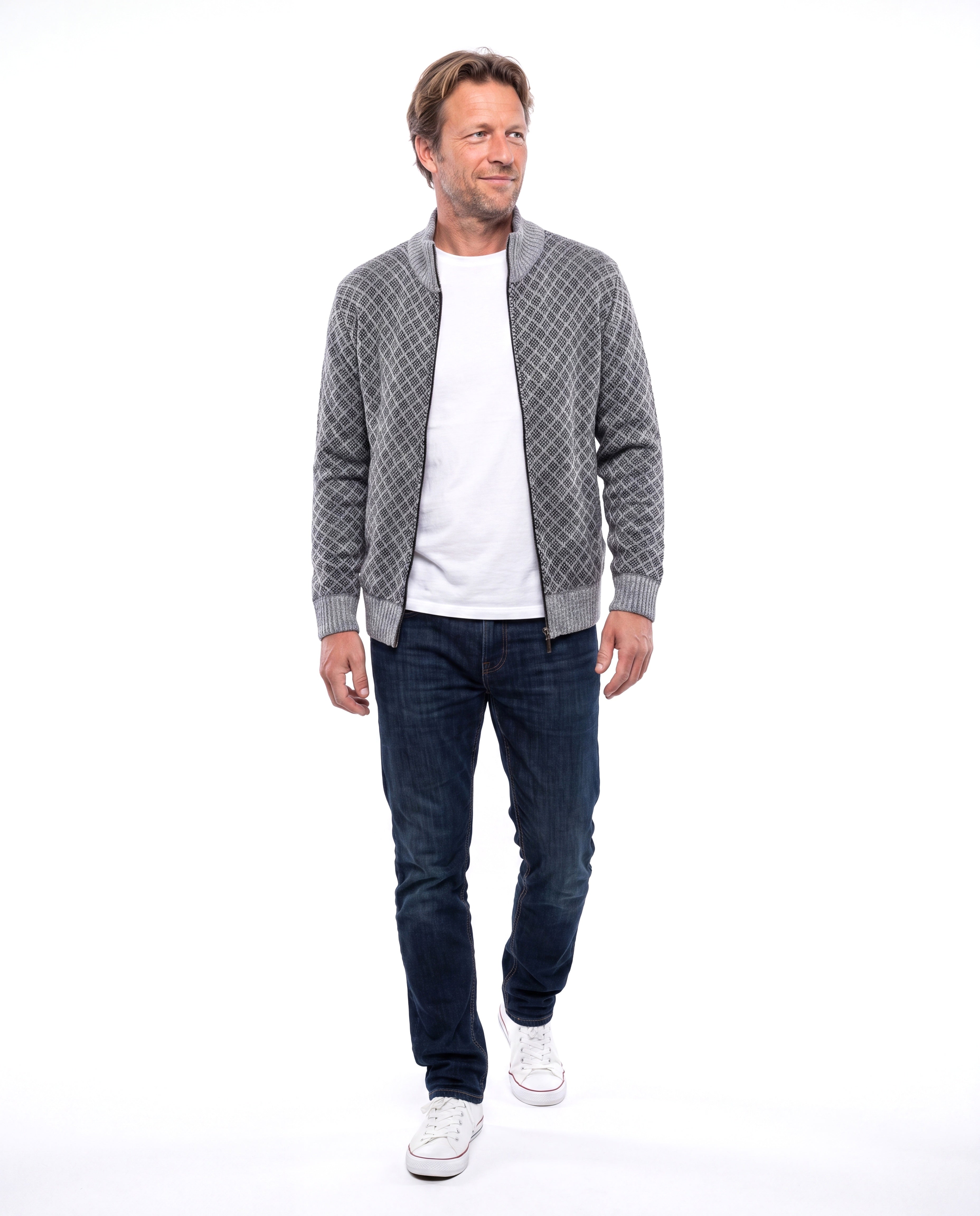 Gebreid vest met kraagsluiting Heren