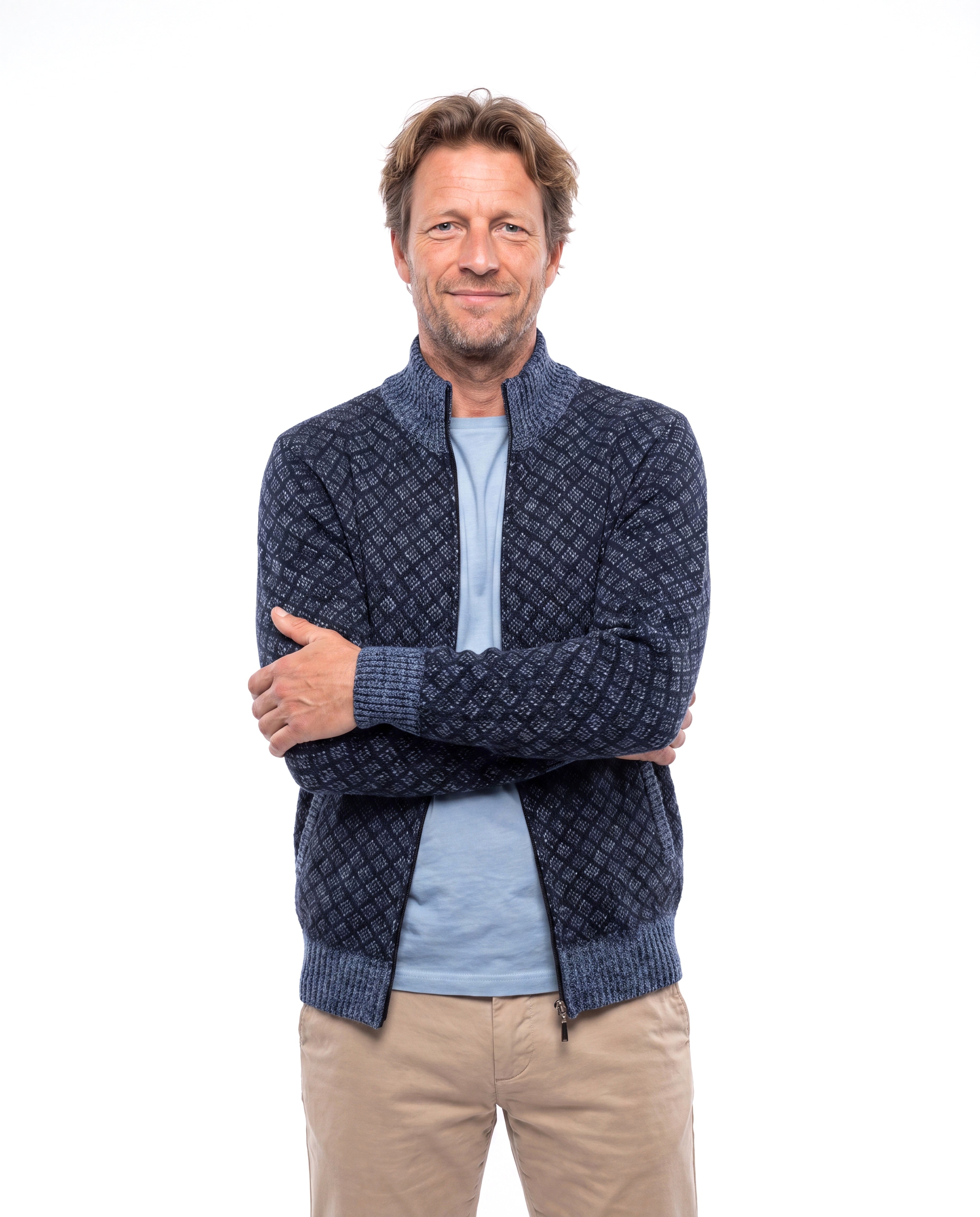 Fijngebreid vest met knoopsluiting Heren