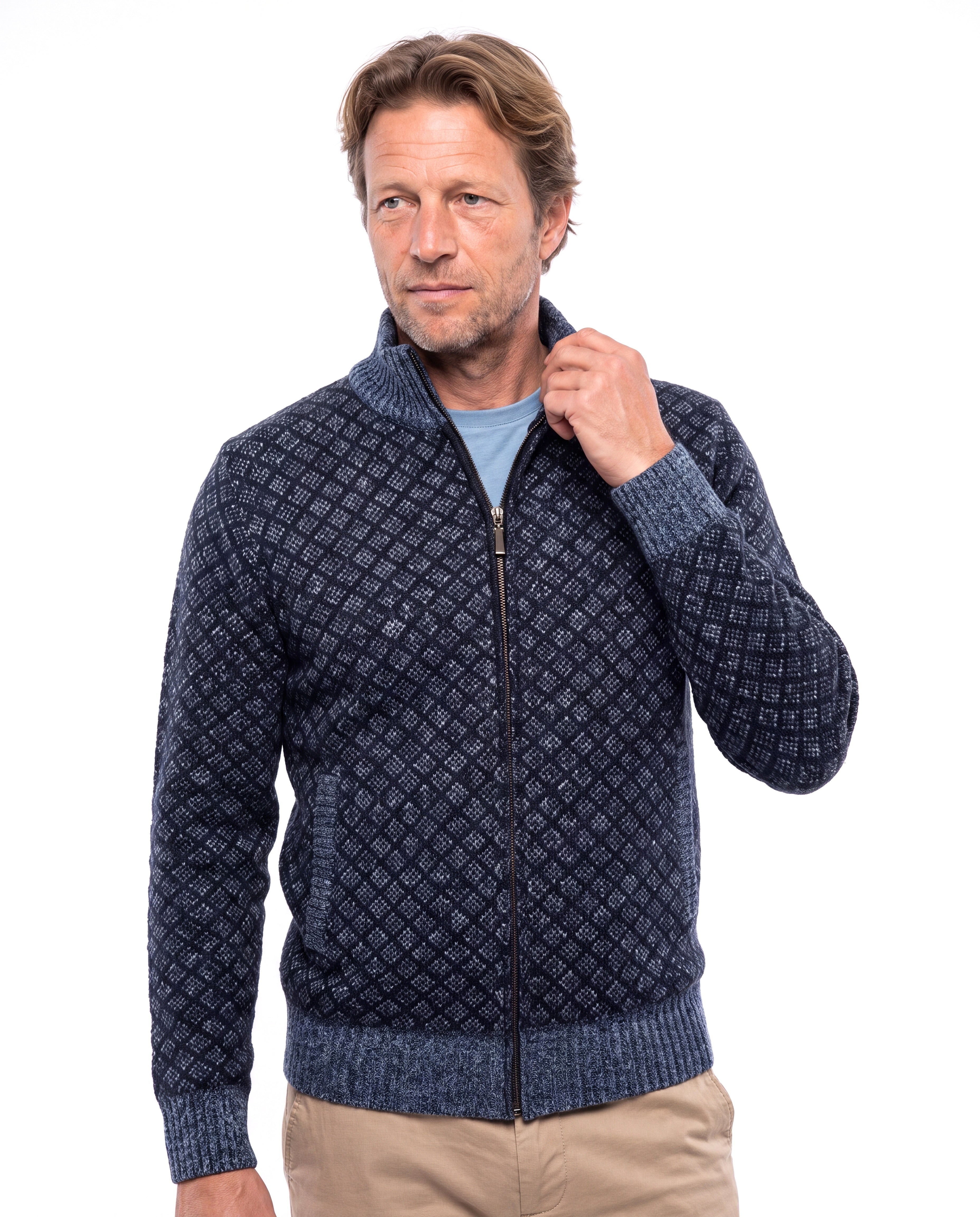 Fijngebreid vest met knoopsluiting Heren