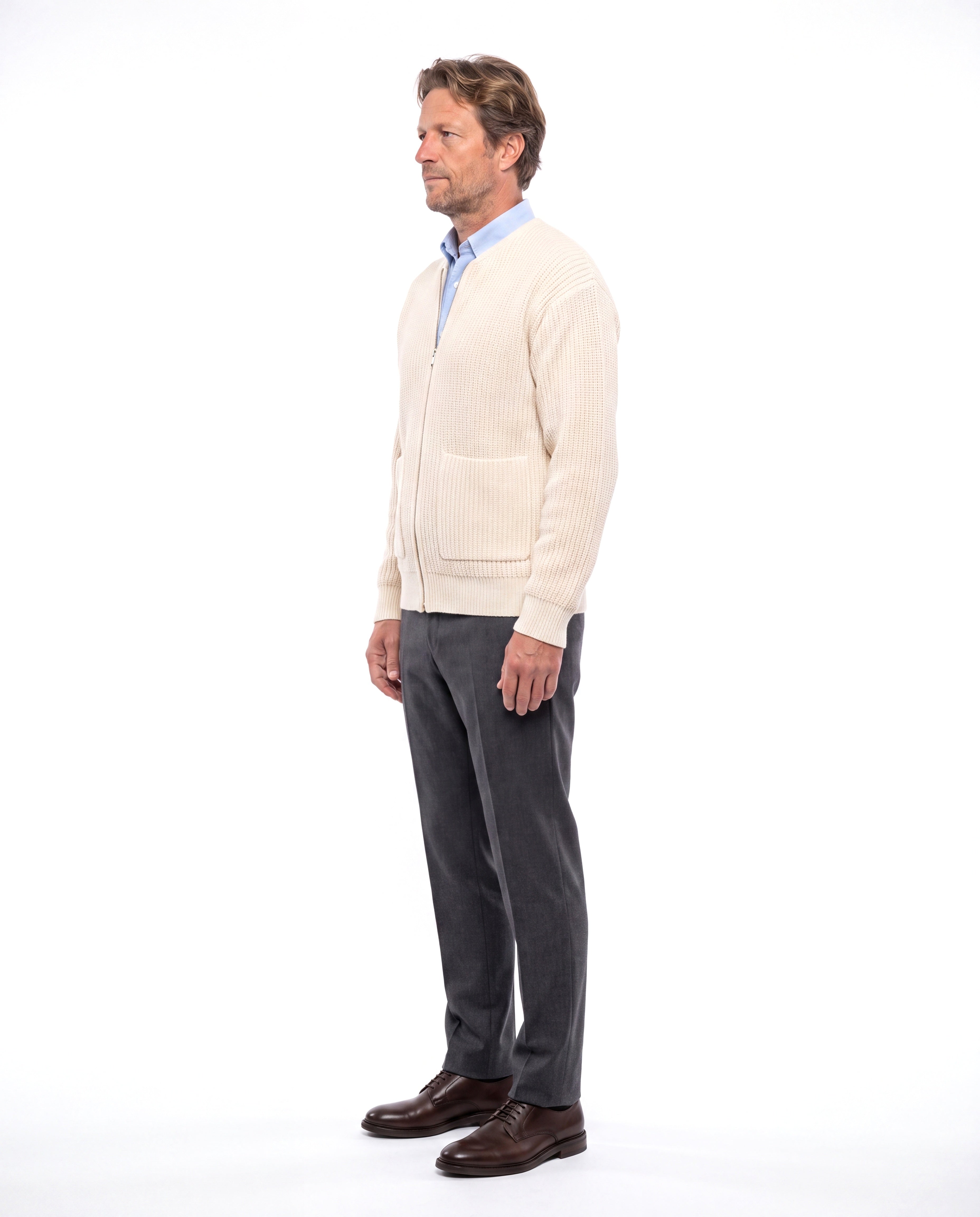 Gebreid vest met contrasterende steken Heren