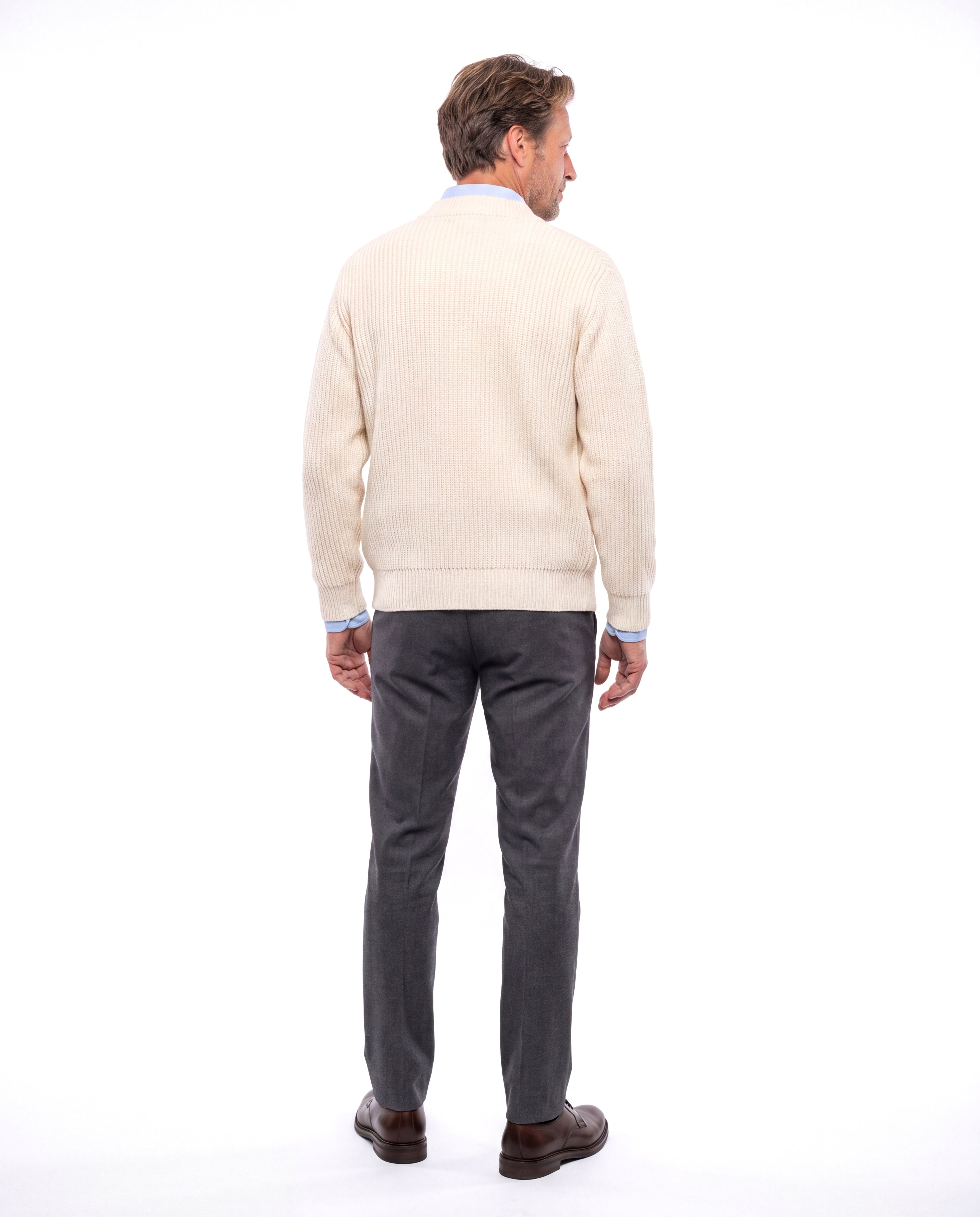 Gebreid vest met contrasterende steken Heren