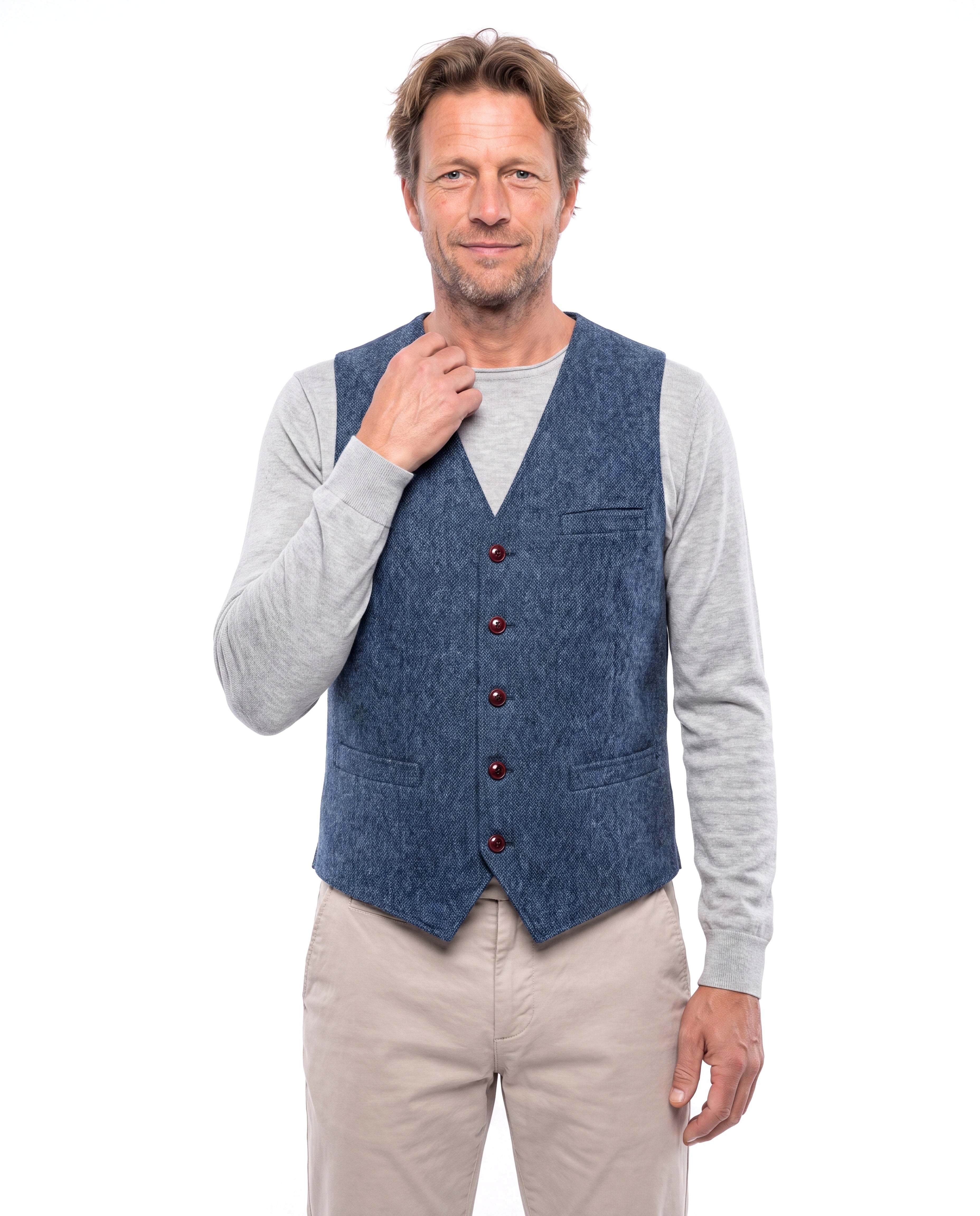 Gebreid gilet met ritssluiting Heren