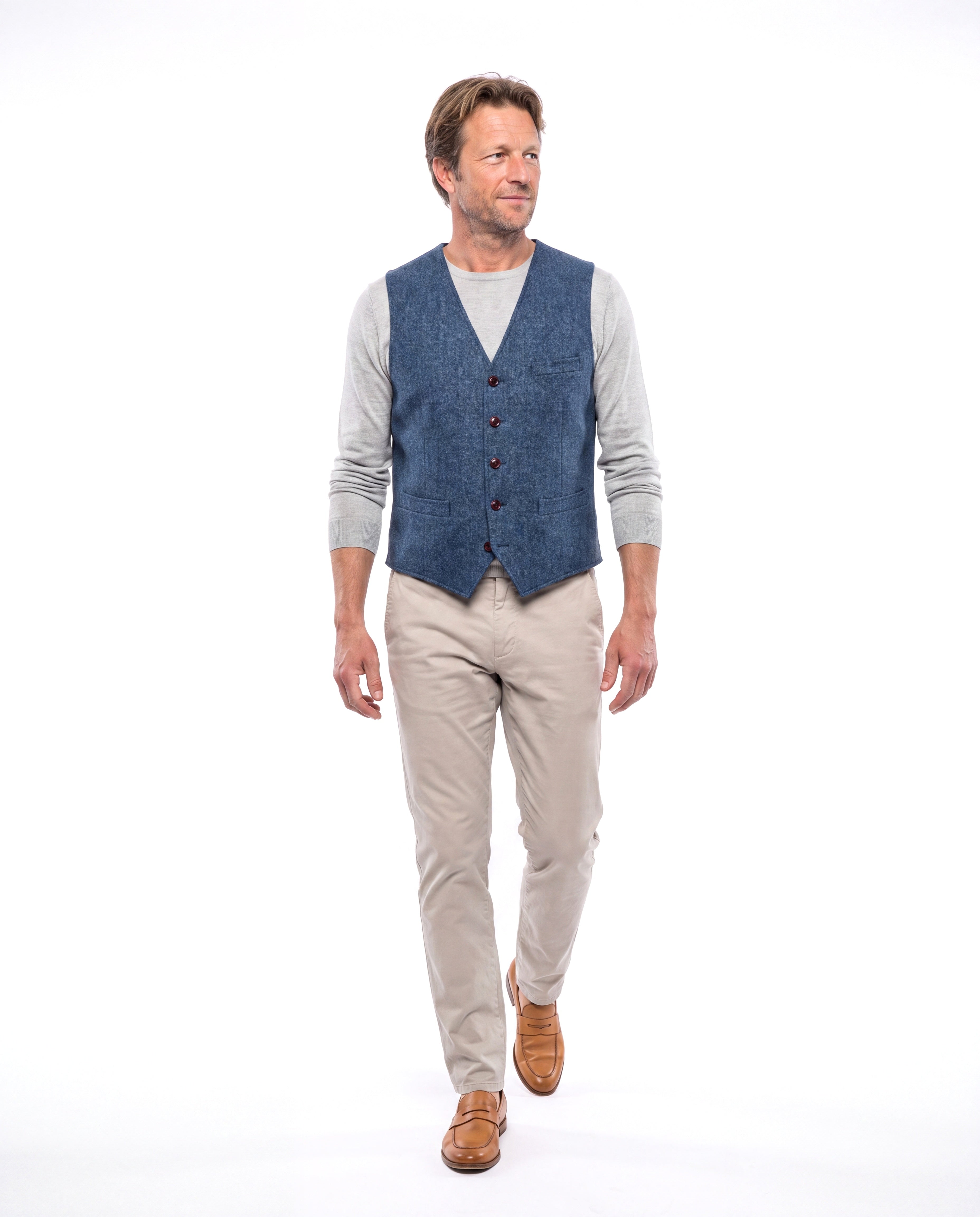 Gebreid gilet met ritssluiting Heren