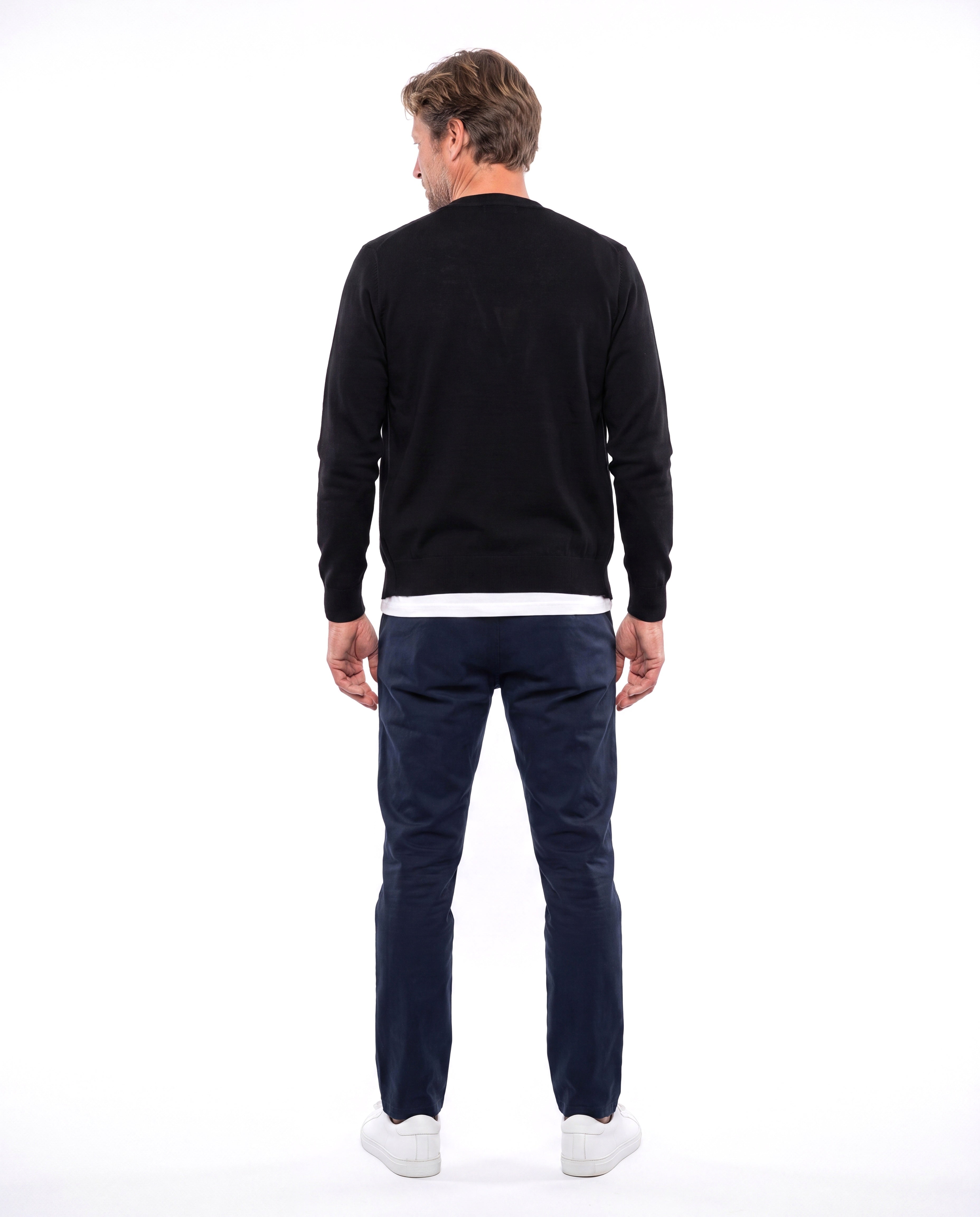 Fijngebreid vest met ronde hals Heren