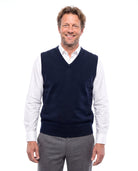 Gebreid vest met V-hals en mouwloos design Heren