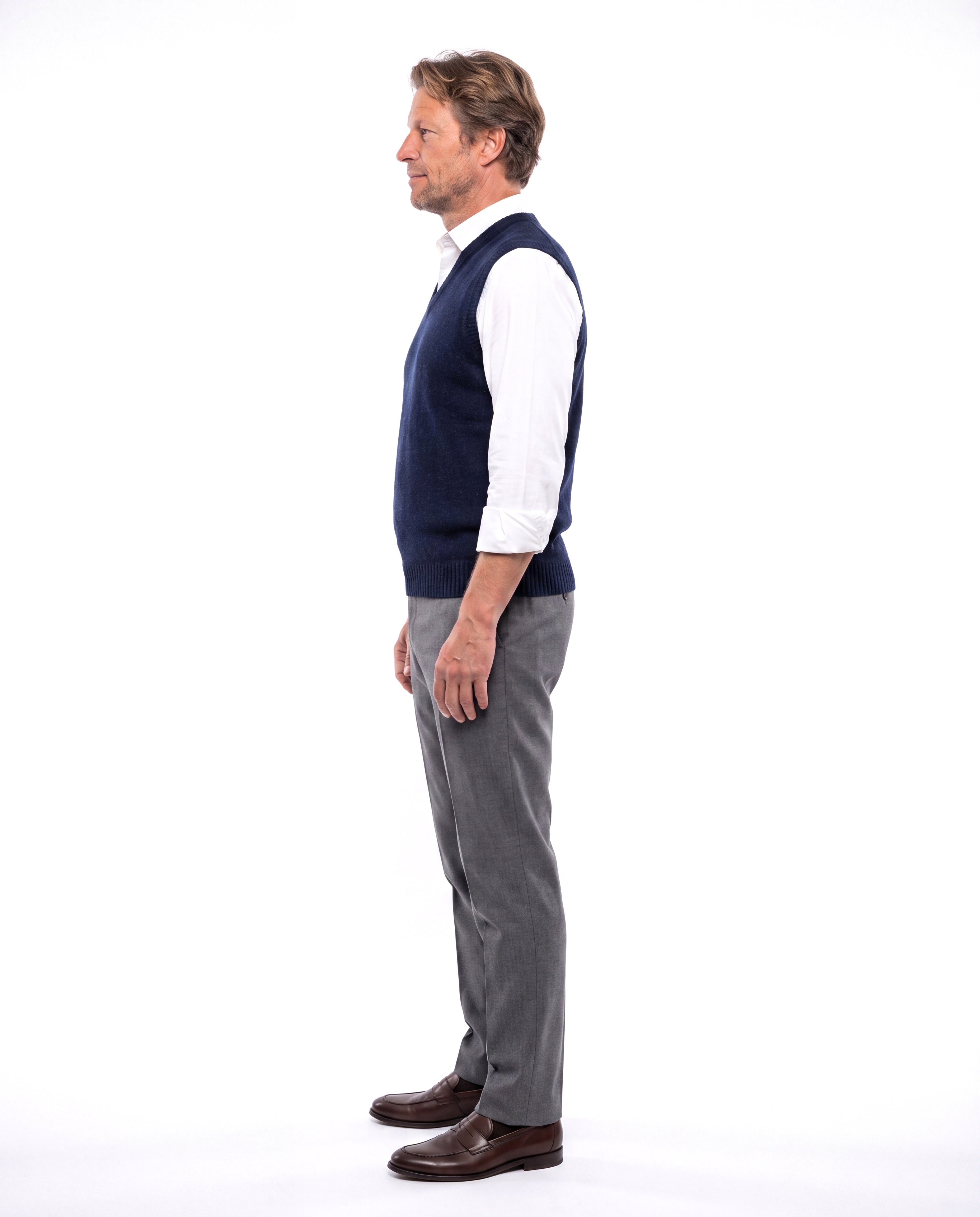 Gebreid vest met V-hals en mouwloos design Heren