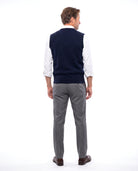 Gebreid vest met V-hals en mouwloos design Heren