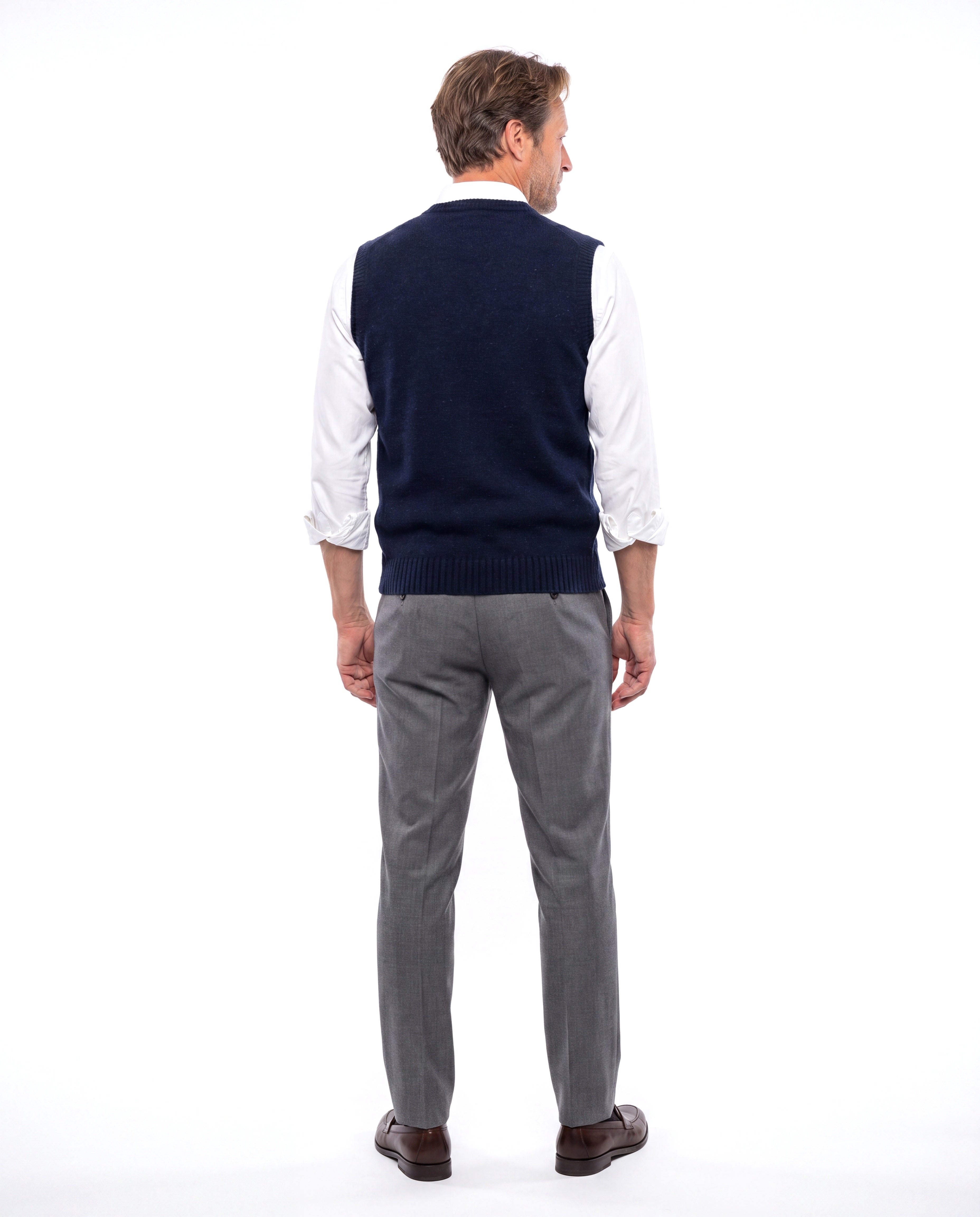 Gebreid vest met V-hals en mouwloos design Heren