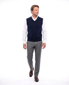 Gebreid vest met V-hals en mouwloos design Heren