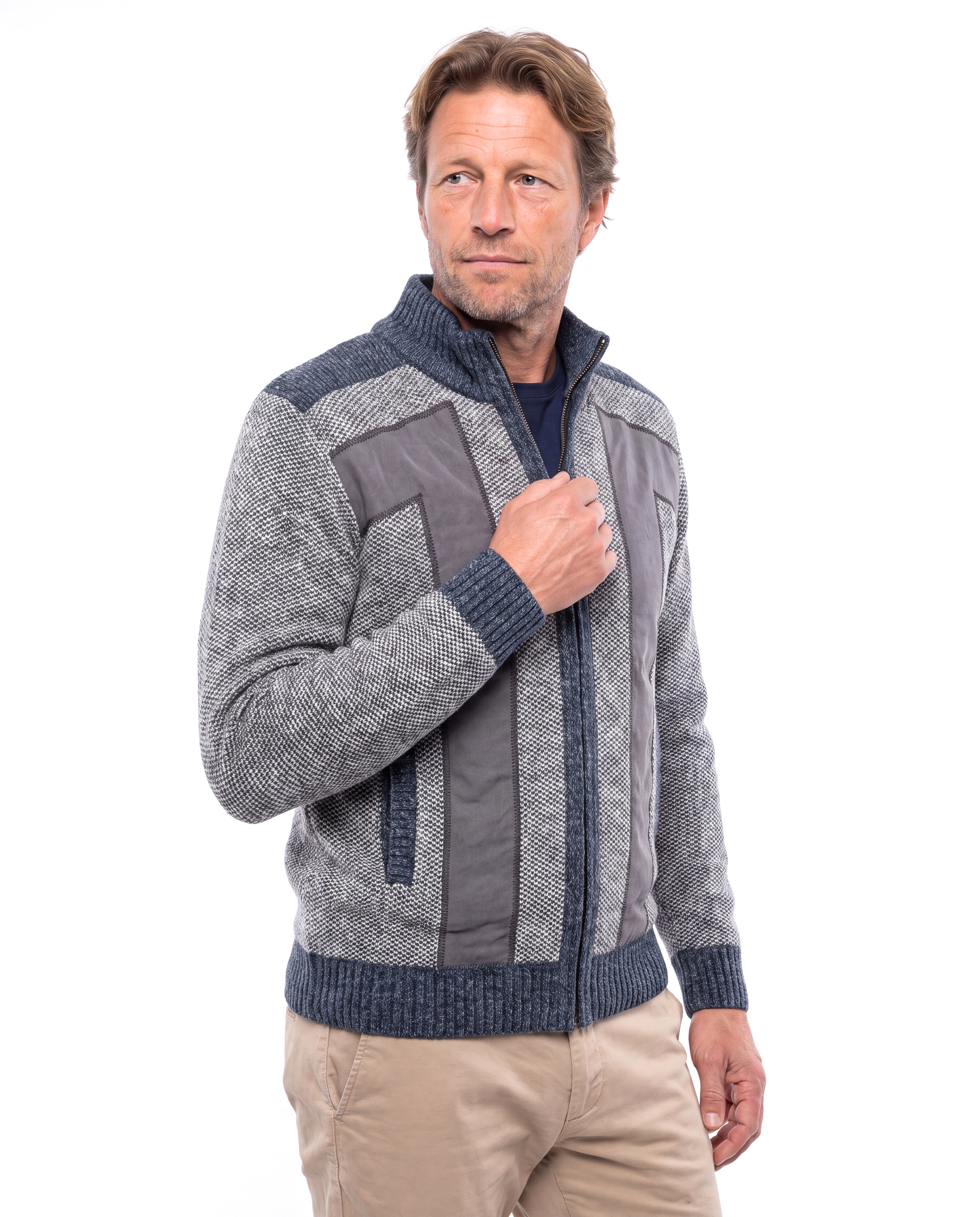 Wollen vest met ritssluiting Heren