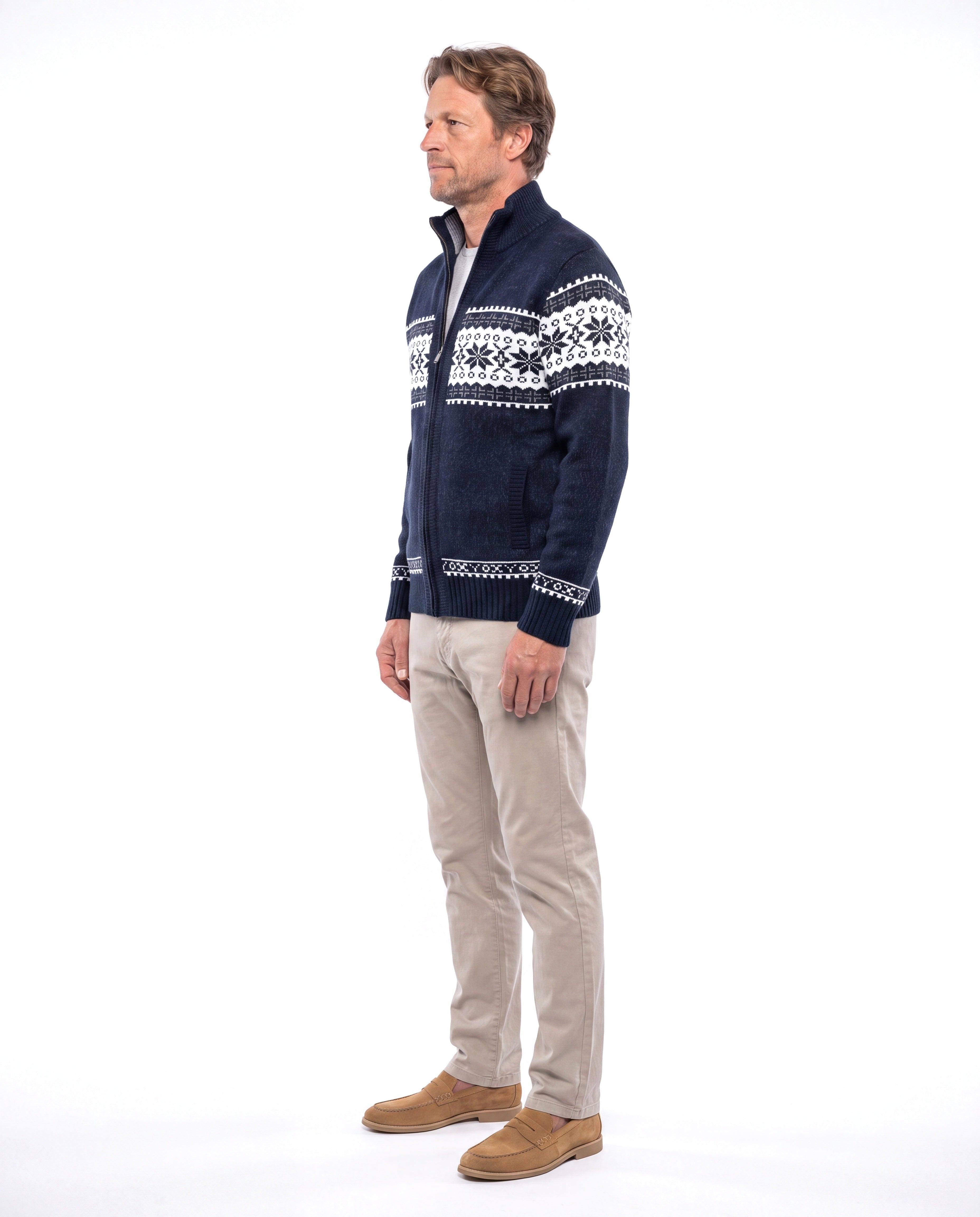 Katoenen vest met kraagdetail Heren