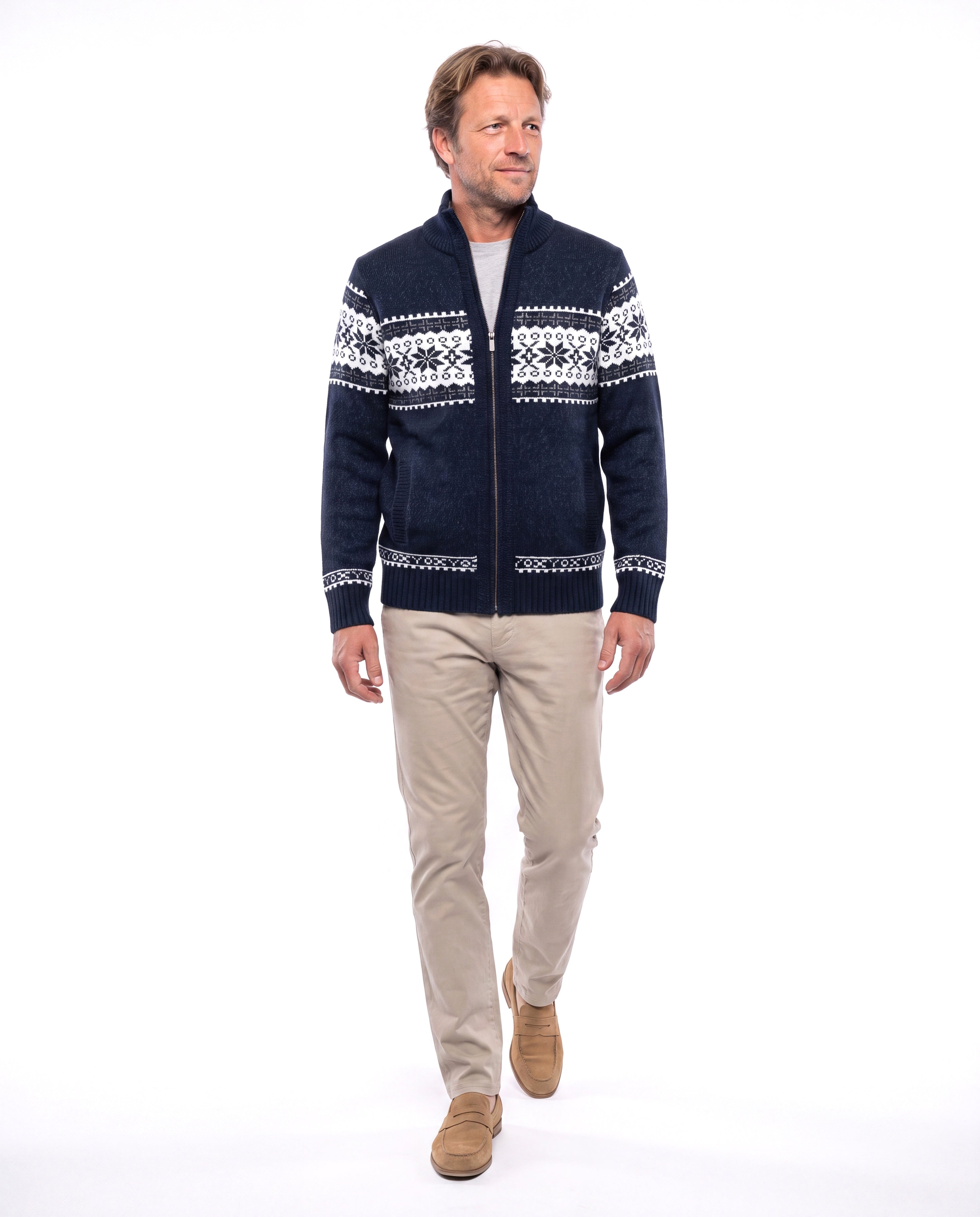 Katoenen vest met kraagdetail Heren