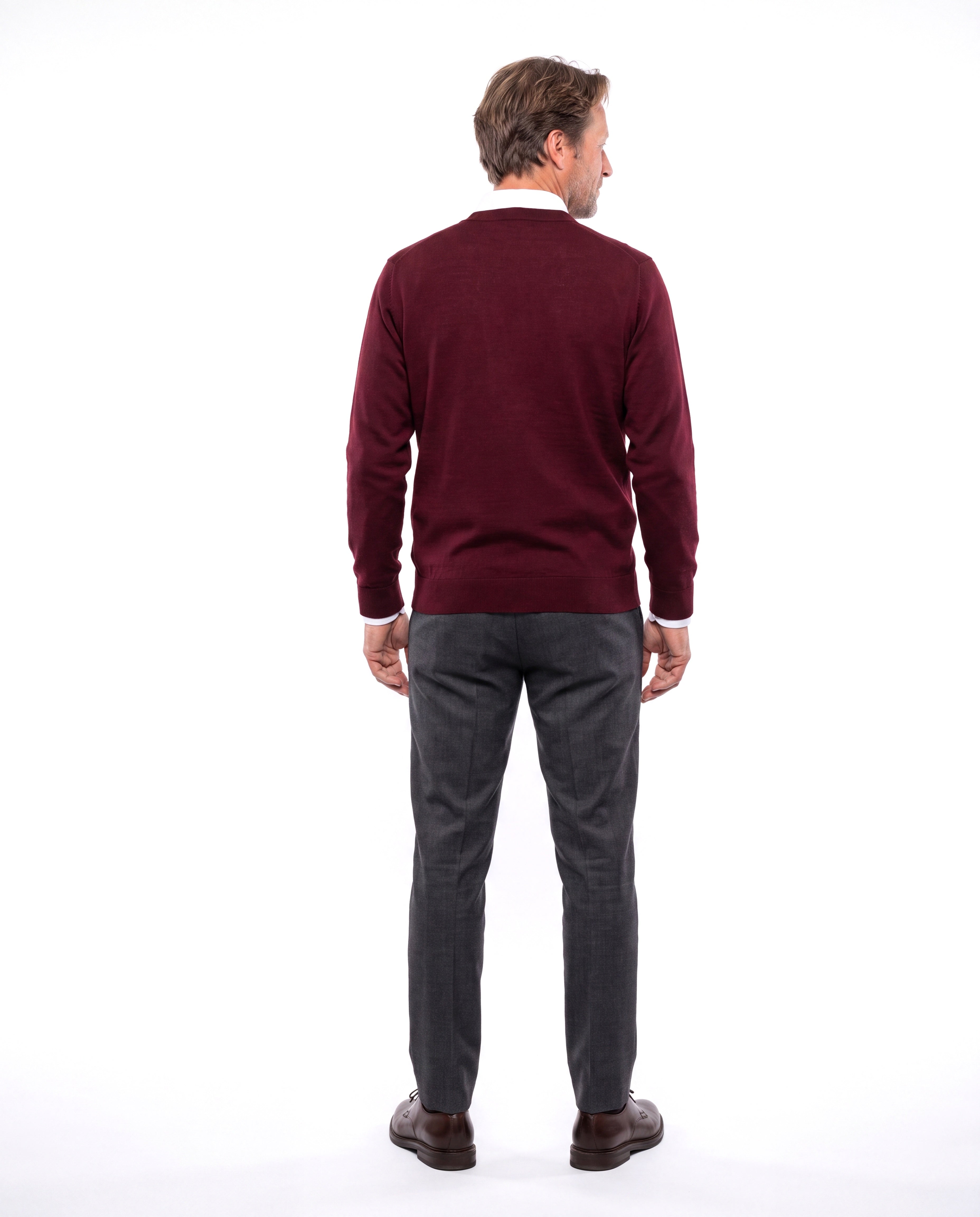 Gebreid vest met v-hals Heren