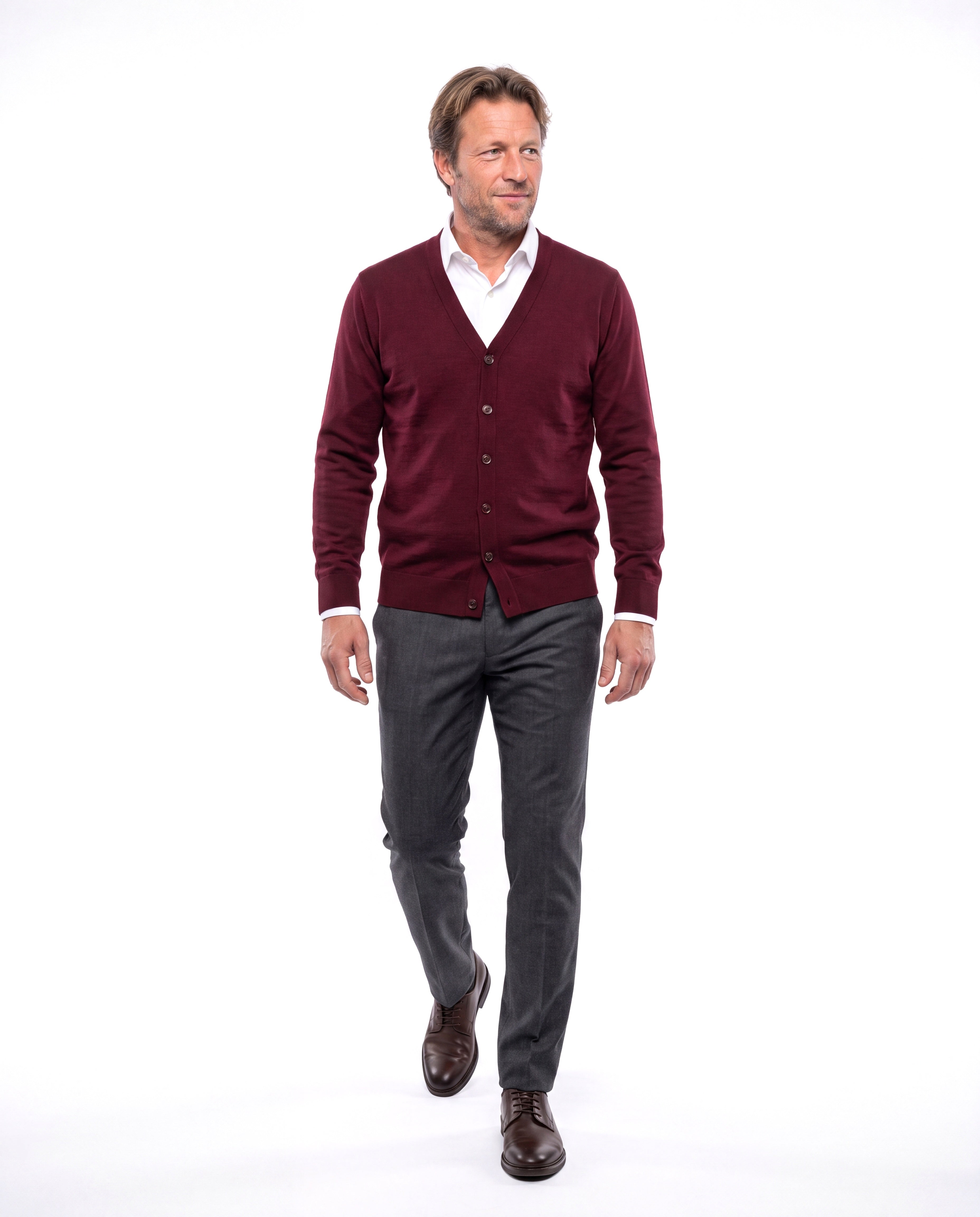 Gebreid vest met v-hals Heren