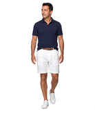 Katoenen chino short met stiksteekdetail Heren