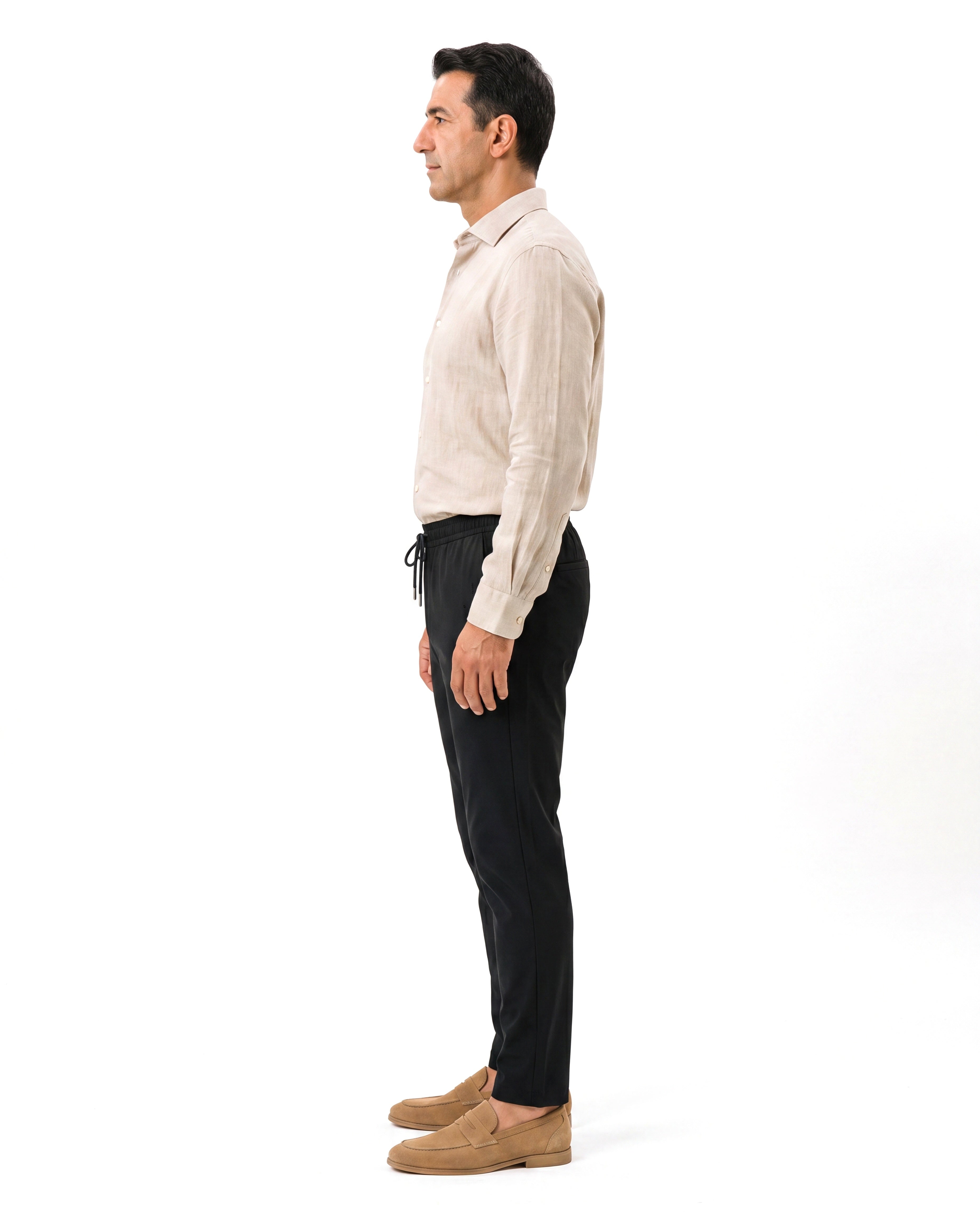 Luchtige broek met elastische tailleband Heren