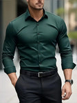 Slim Fit Overhemd Heren Ademend Lange Mouw
