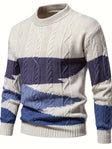 Gebreide Trui Heren Colorblock Kabelpatroon