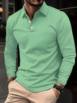 Poloshirt Heren Slim Fit Lange Mouw