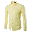 Effen Overhemd Heren Slim Fit Lange Mouw
