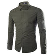 Effen Overhemd Heren Slim Fit Lange Mouw