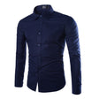 Effen Overhemd Heren Slim Fit Lange Mouw