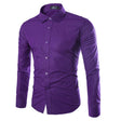 Effen Overhemd Heren Slim Fit Lange Mouw