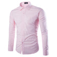 Effen Overhemd Heren Slim Fit Lange Mouw