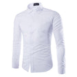 Effen Overhemd Heren Slim Fit Lange Mouw